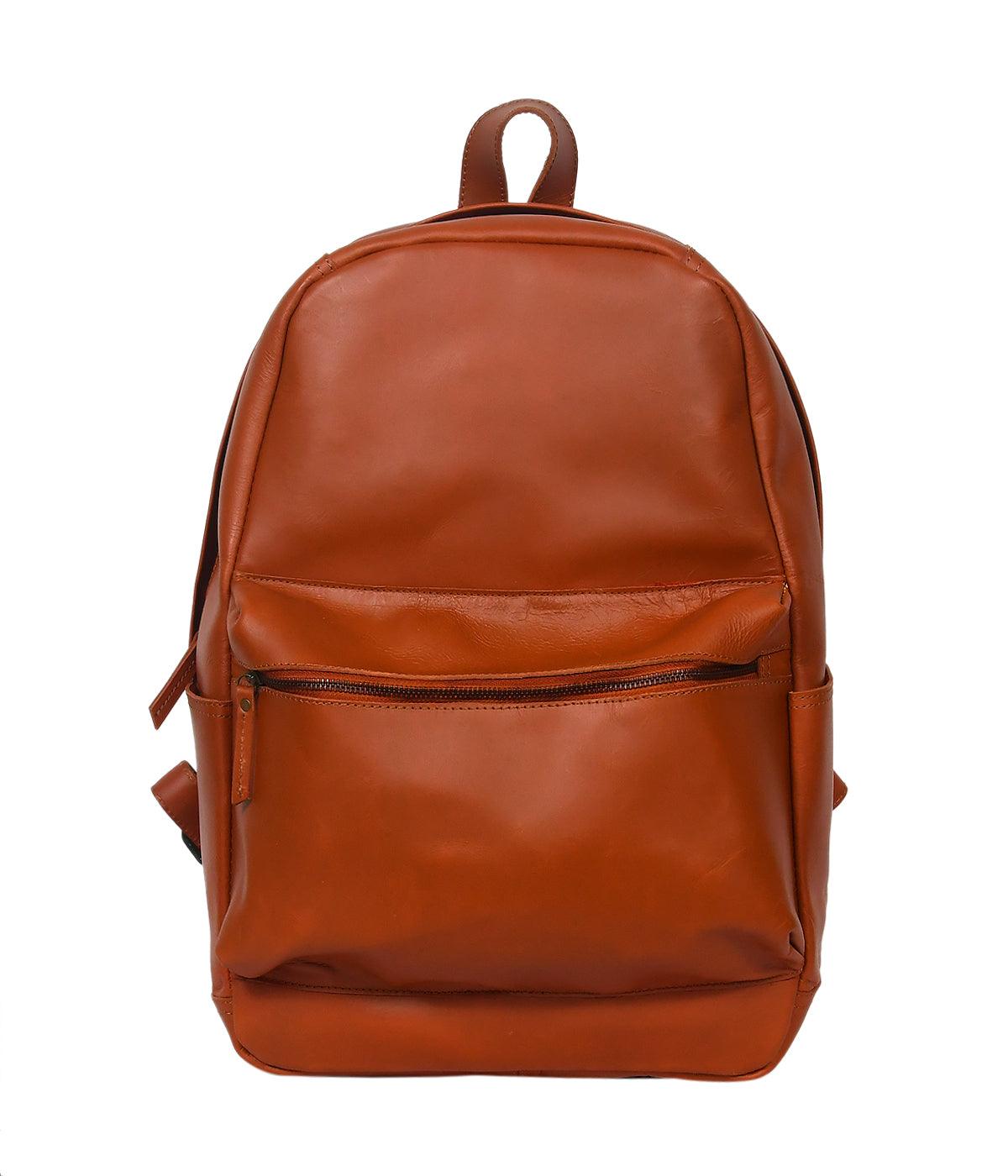 Anam Exim Leather Shoulder Office Backpack Water Resistant Bag For M