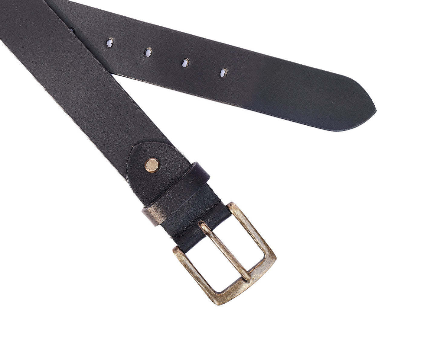Premium Black Leather Belt With Golden Buckle - CELTICINDIA