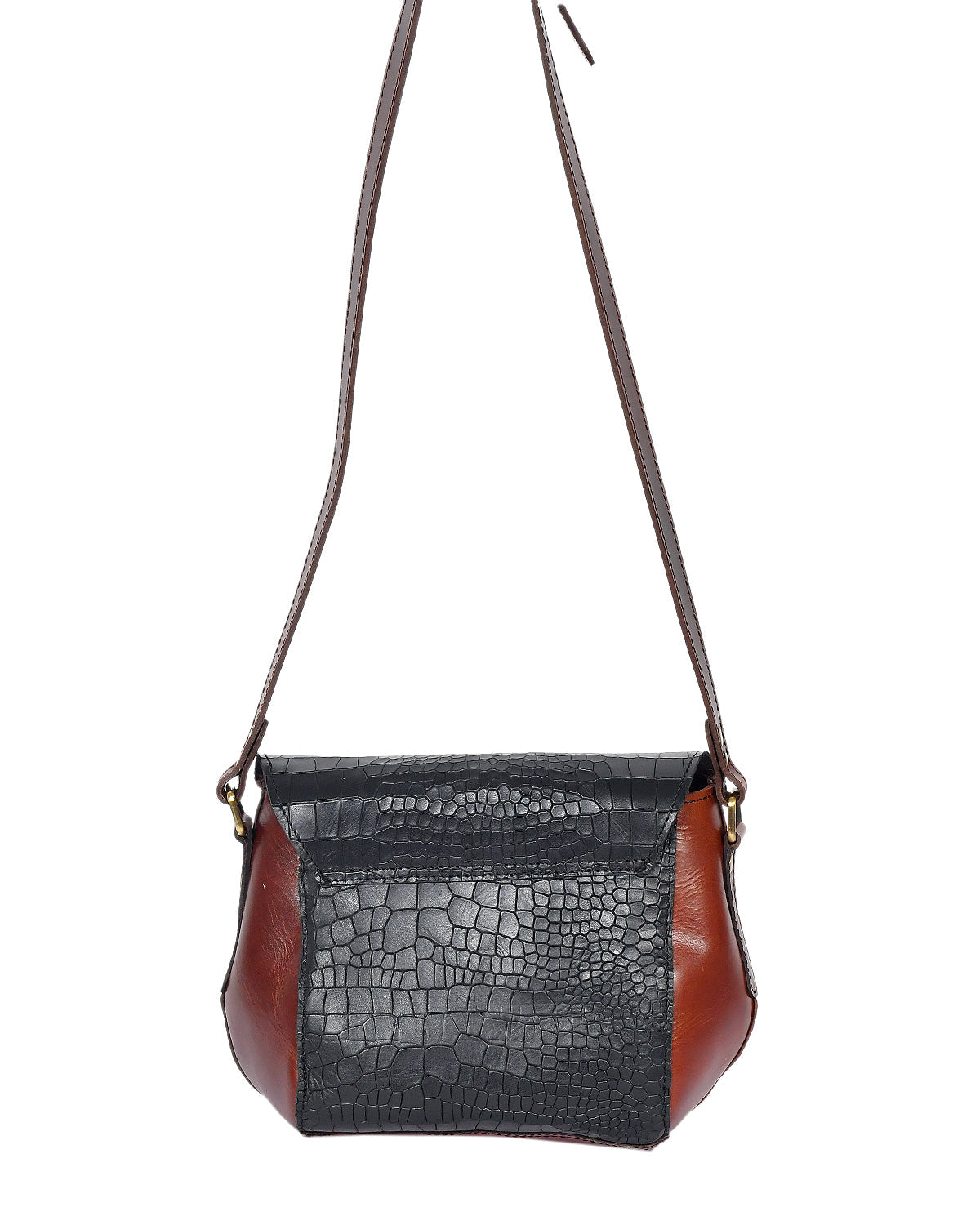 Elevate Your Style with Our Black Croco Leather Sling Bag. - CELTICINDIA