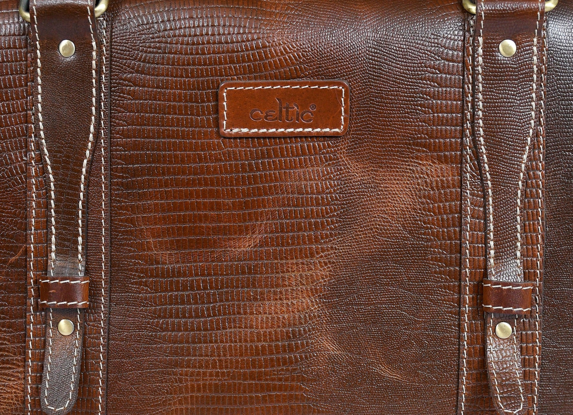 Celtic Brown Color Pure Leather Duffel Bag for Travelling | Handmade Weekender Bag - CELTICINDIA