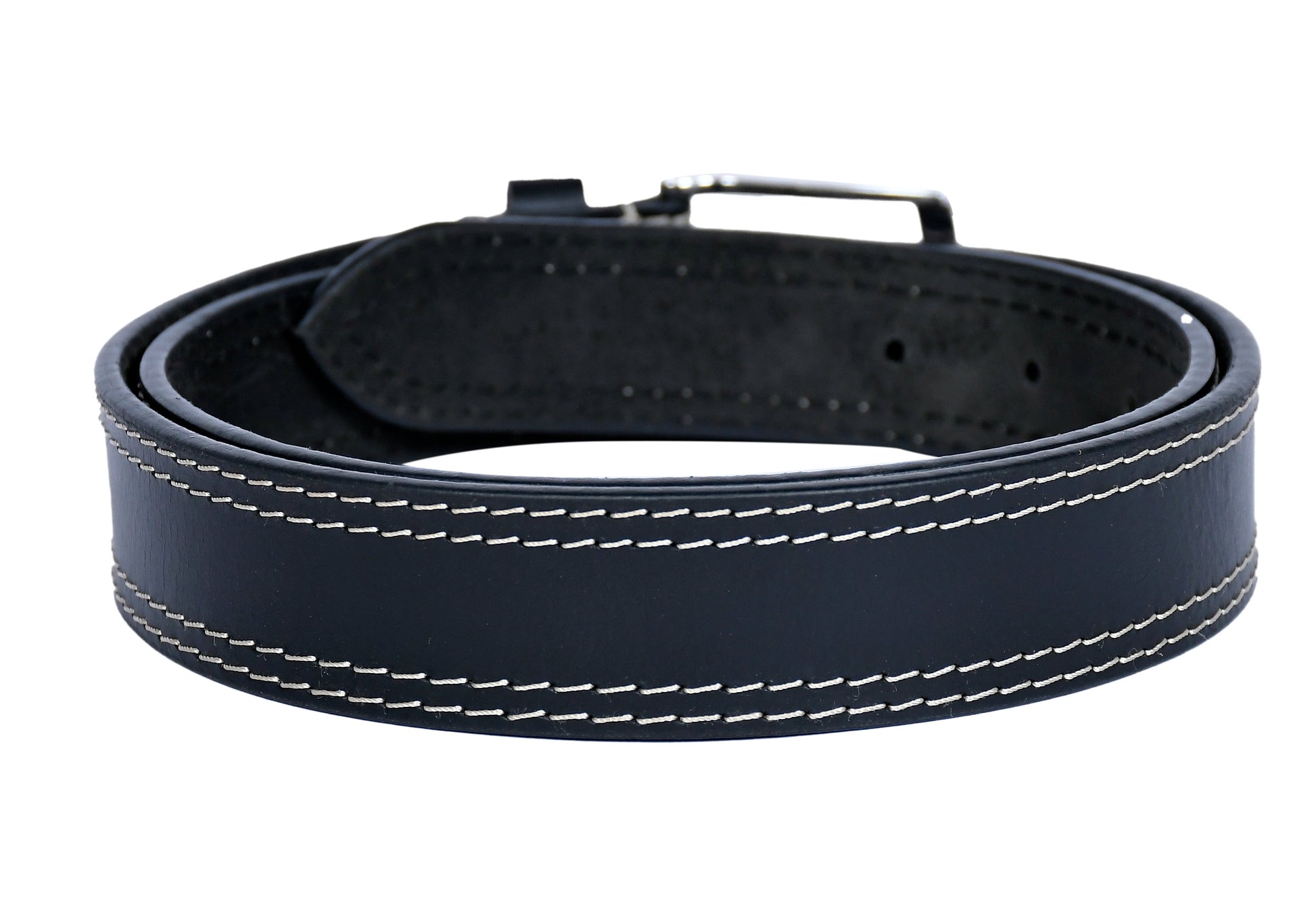 Introducing our "Eclipse Noir" Black Leather Belt with White Stitching. - CELTICINDIA