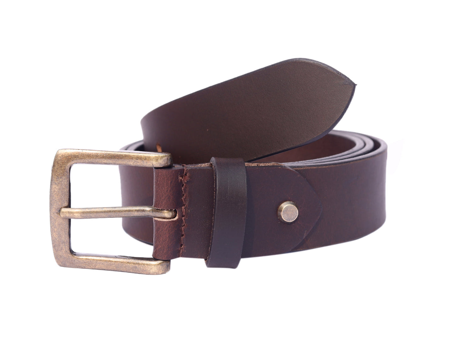 Celtic Brown Leather Belt With Golden Buckle - CELTICINDIA