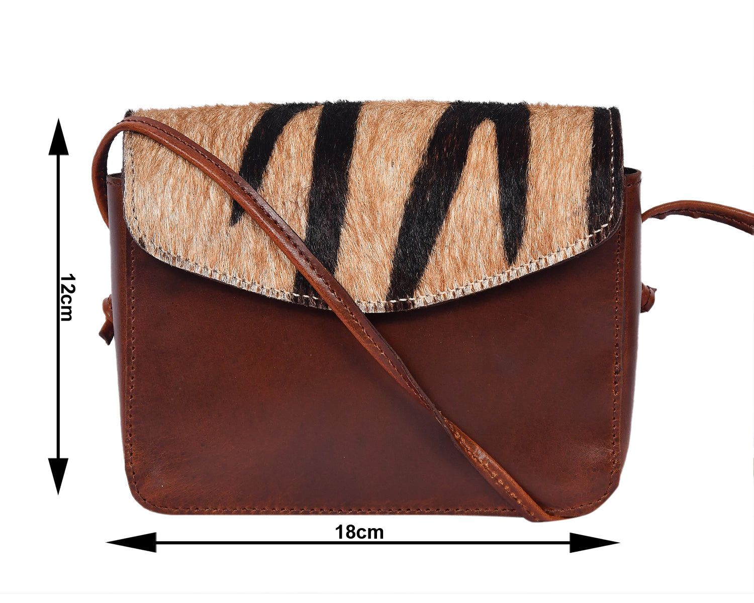 Elevate - Brown Leather Sling Bag with Hair-On Leather - CELTICINDIA