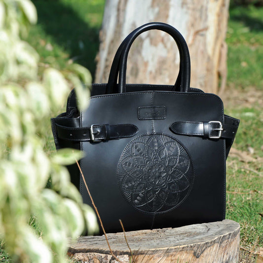 brown or black color pure leather Shoulder bag for girls and women with glorious design | Party wear. Art: BG-1555