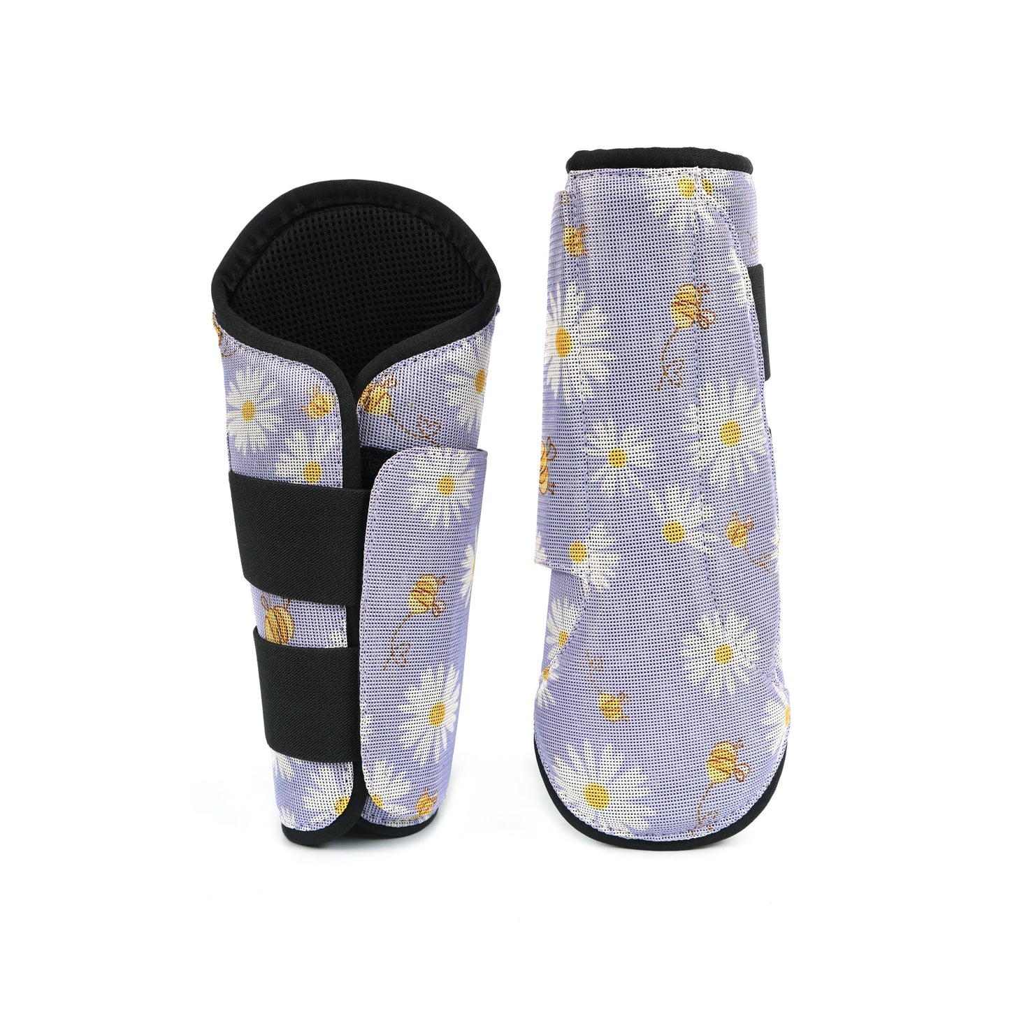 EquiFit MultiTeq Light Blue Nylon Boots with Flower Design – High-Performance Horse Boots. HB-1042