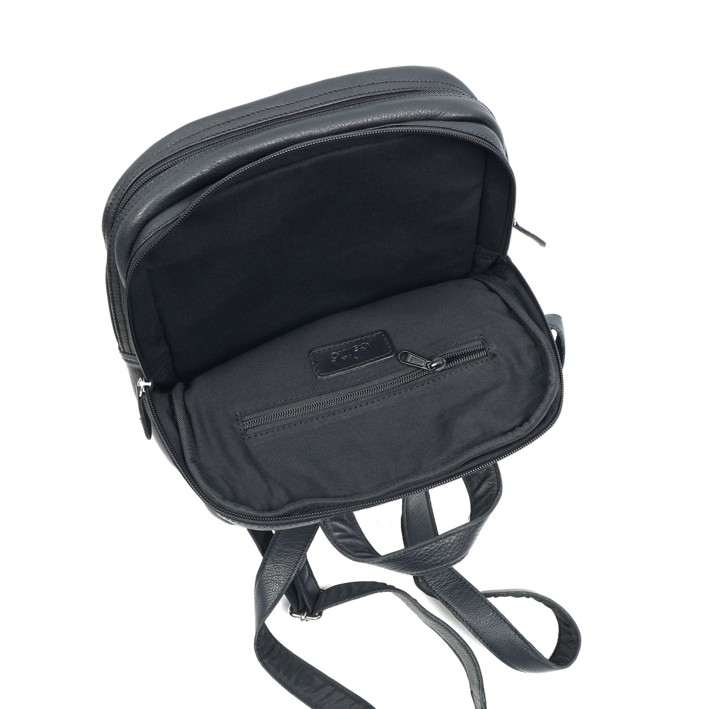 Black PURE Leather Backpack  Minimalist & Durable Everyday Companion. BG-1631