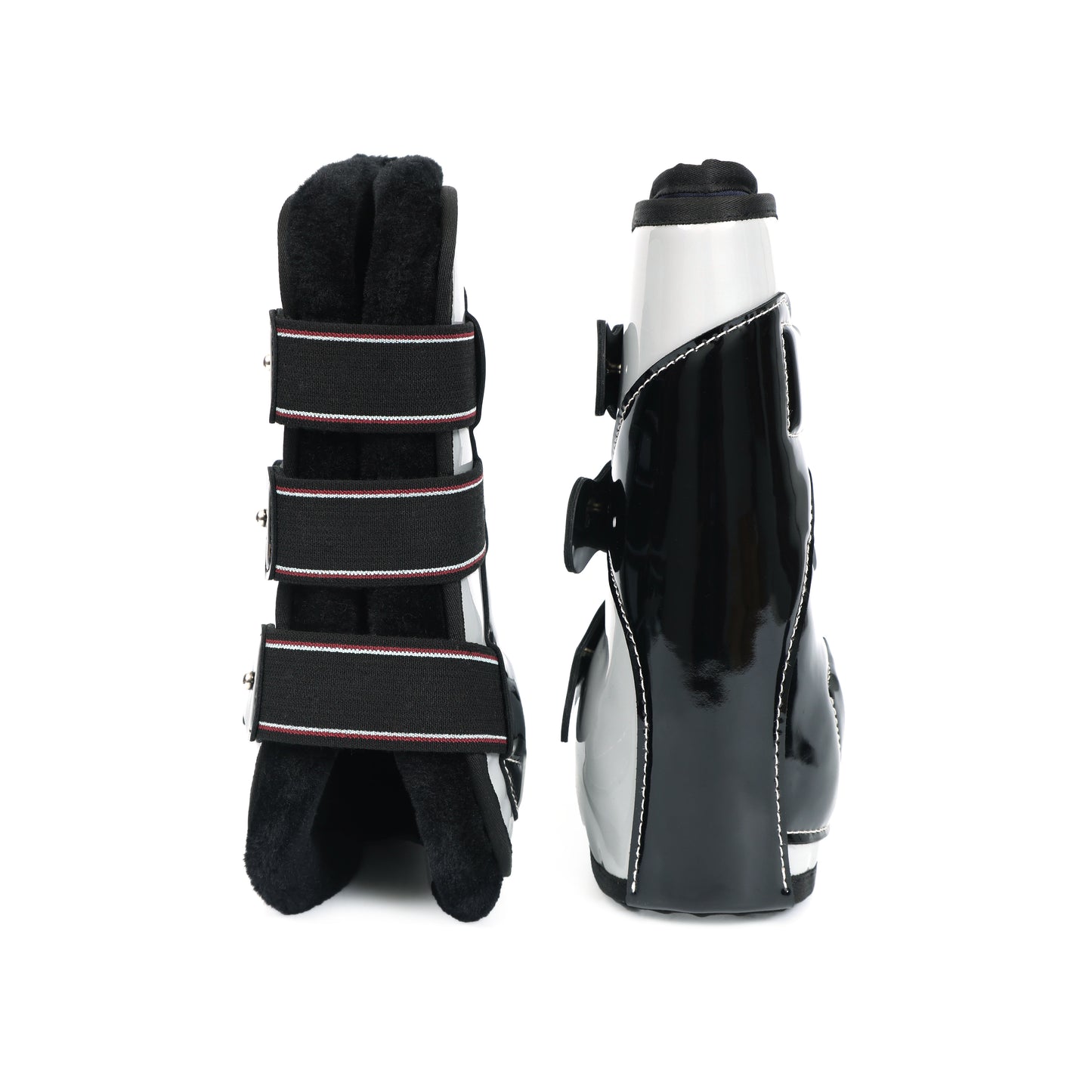 Stylish Black & White EquiFit D-Tag Front Horse Boots – Synthetic, Durable & Comfortable. HB-1037