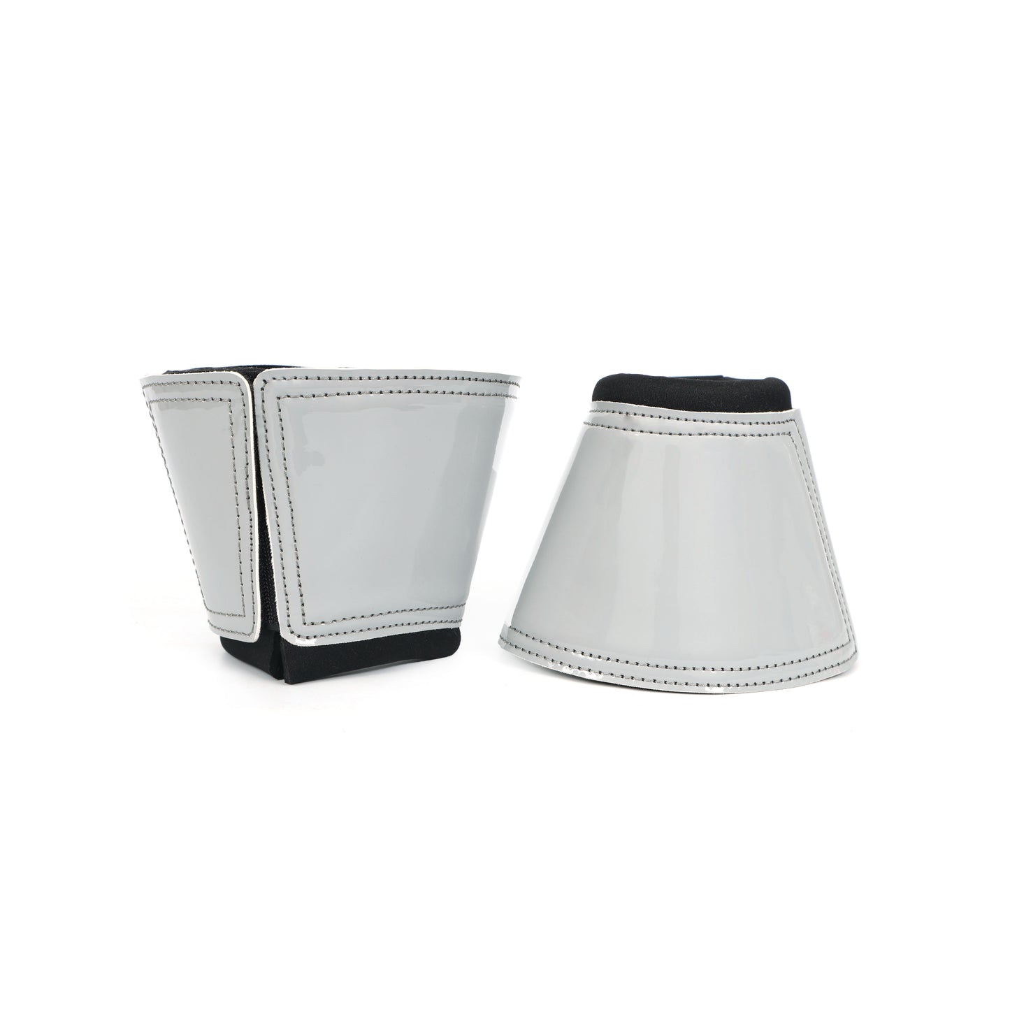 Protective White Silver Horse Bell Boots – Synthetic Material, Long-Lasting- HB-1028