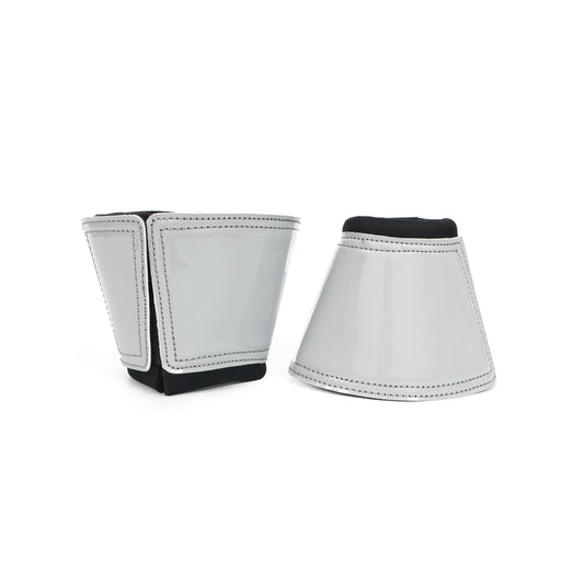 Protective White Silver Horse Bell Boots – Synthetic Material, Long-Lasting- HB-1028