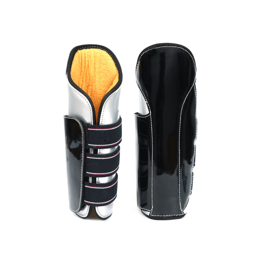 Silver Glossy & Black Synthetic EquiFit MultiTeq Boot – High-Performance Horse Boot. HB-1040