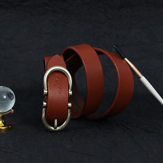 Premium New Designer Brown Milled Leather Belt. LB-859