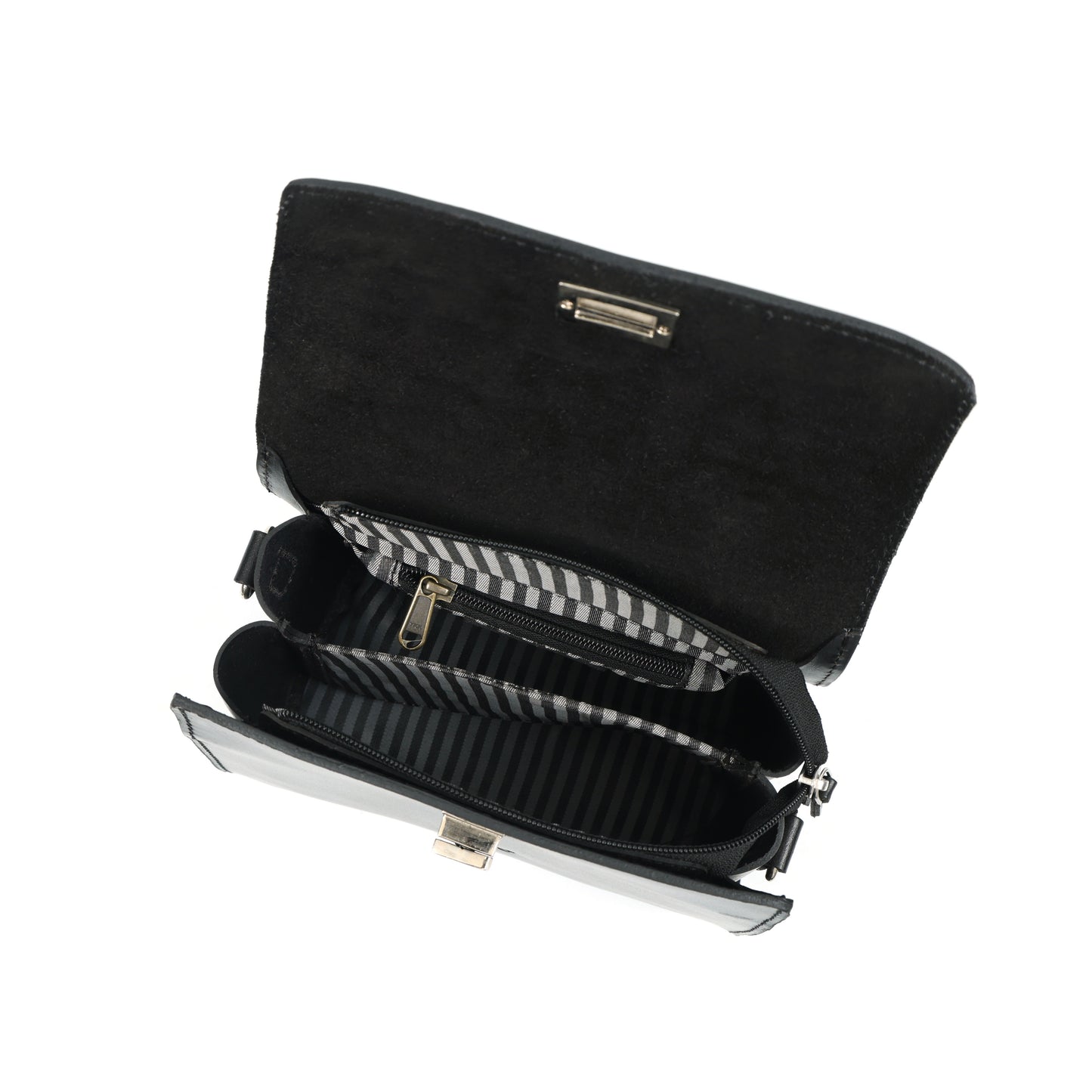 Premium Leather Structured Handbag – Black Top Handle Purse