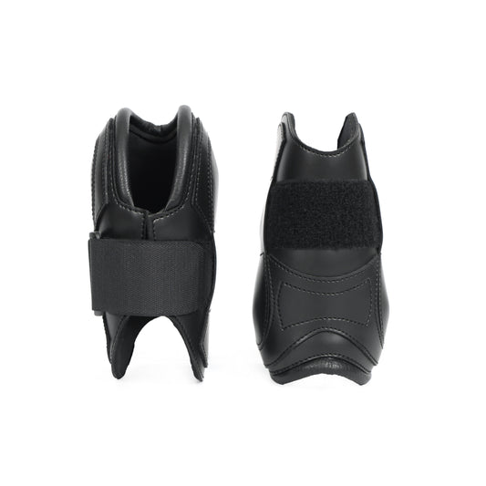 Durable Polo Fetlock Boots – Black Leather Horse Leg Protection. HB-1047