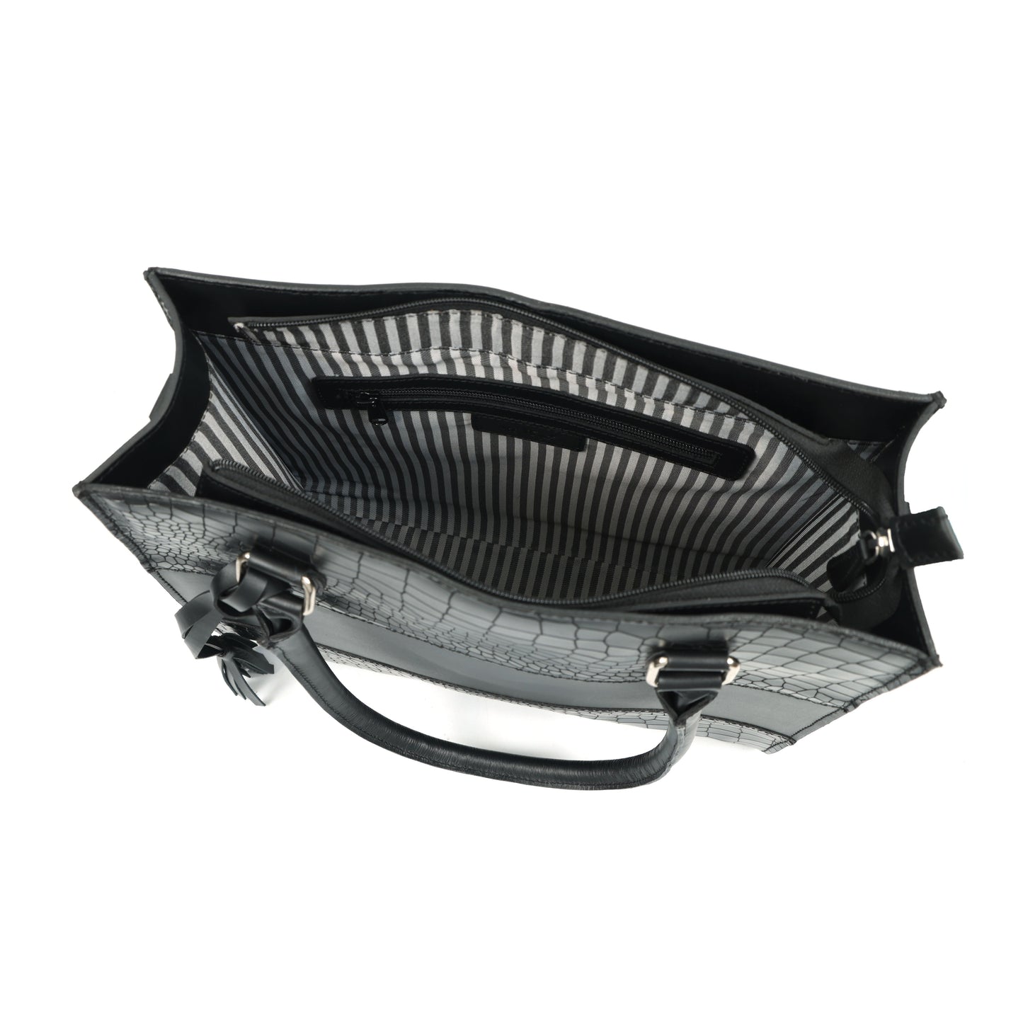 Premium Black Croc-Textured Leather Structured Handbag – Top Handle Purse Art:-BG-1654