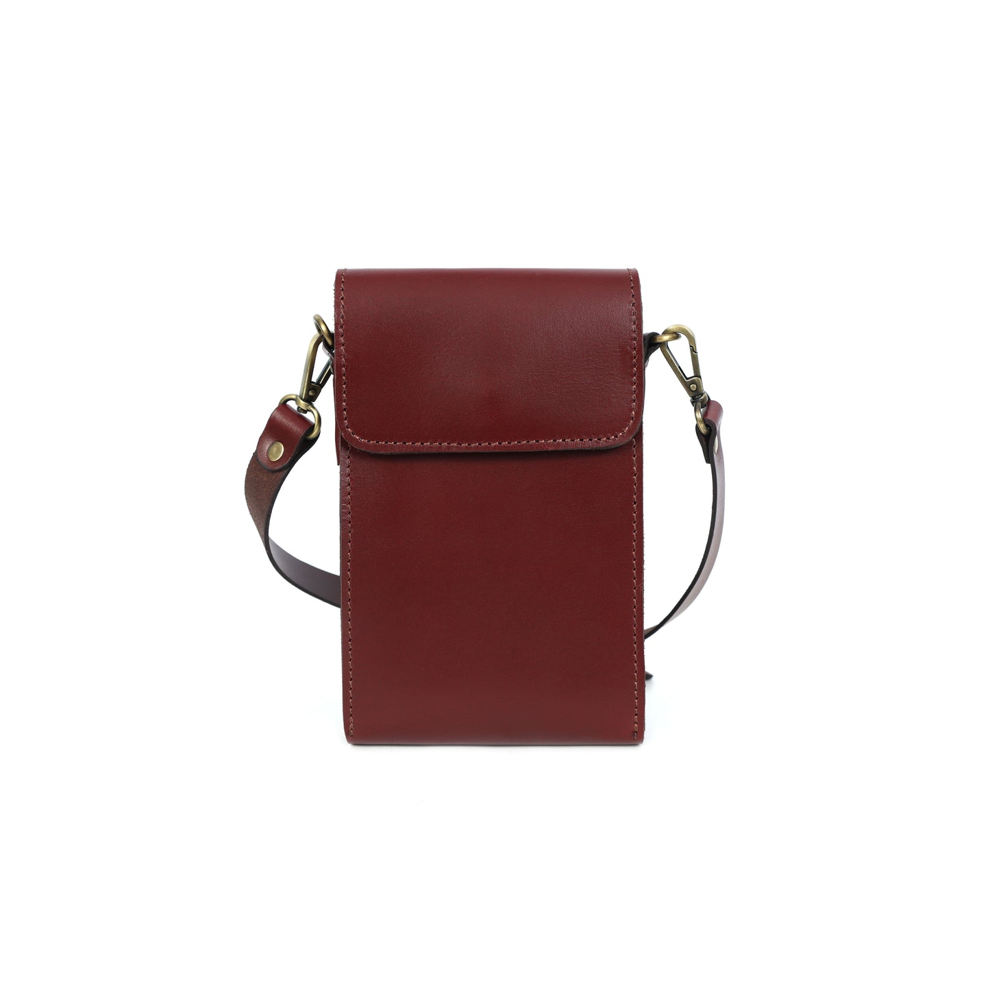 Brown Leather Mobile Pouch with Detachable Sling  Stylish & Functional Crossbody Case.LA-1428