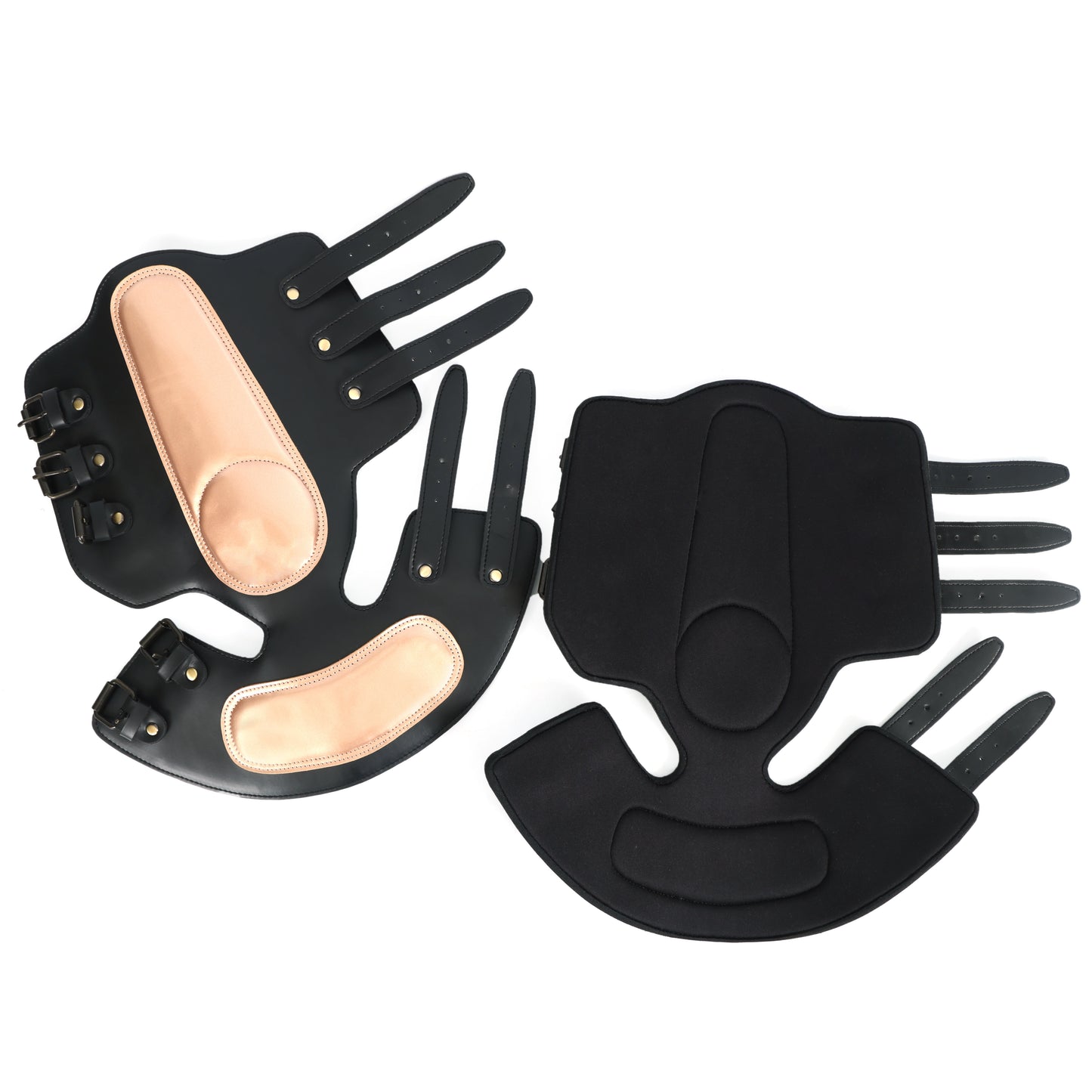 Stylish Black Horse Brushing & Toe Boots – Glossy Finish with Creamy Pink Detail. HB-1025