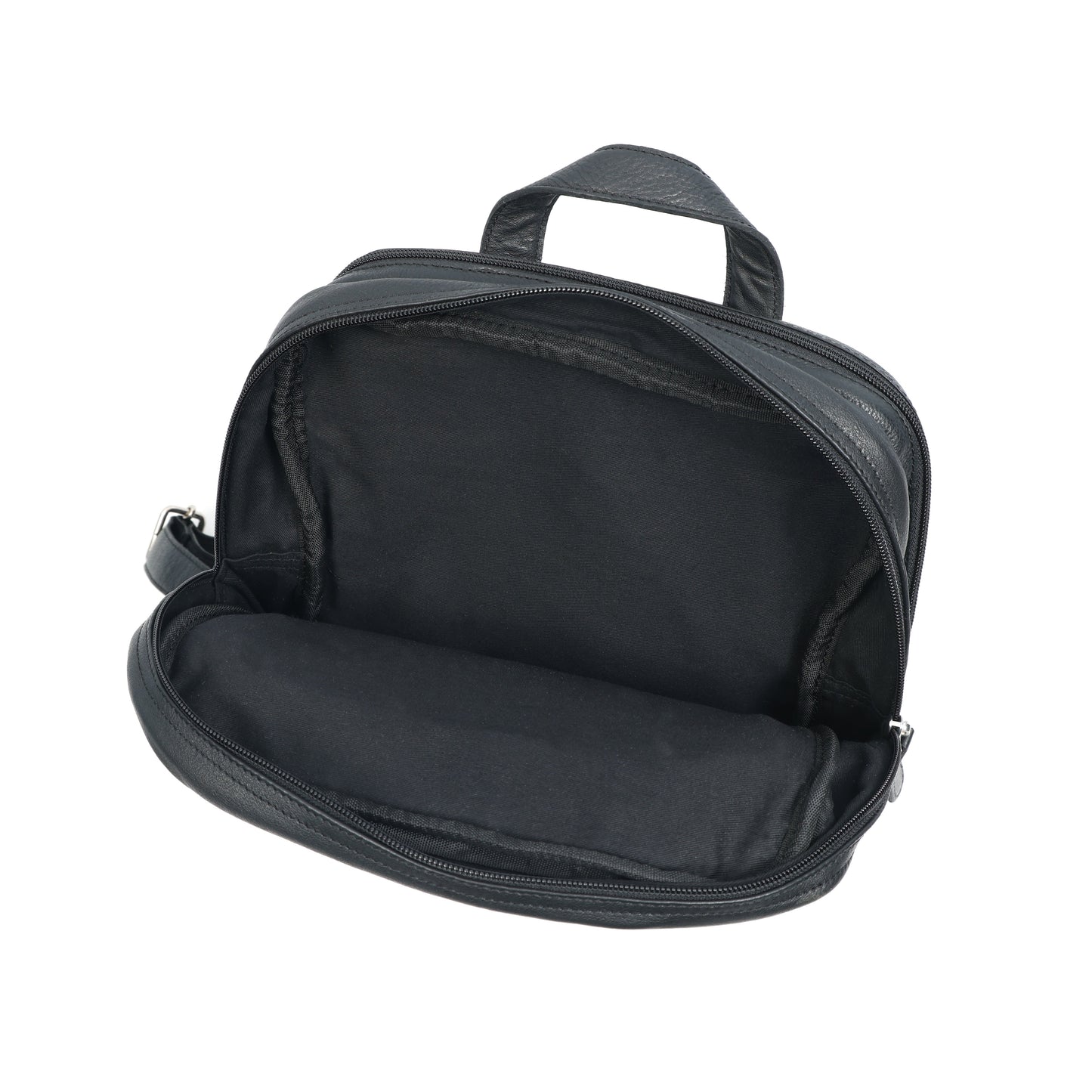 Black PURE Leather Backpack  Minimalist & Durable Everyday Companion. BG-1631