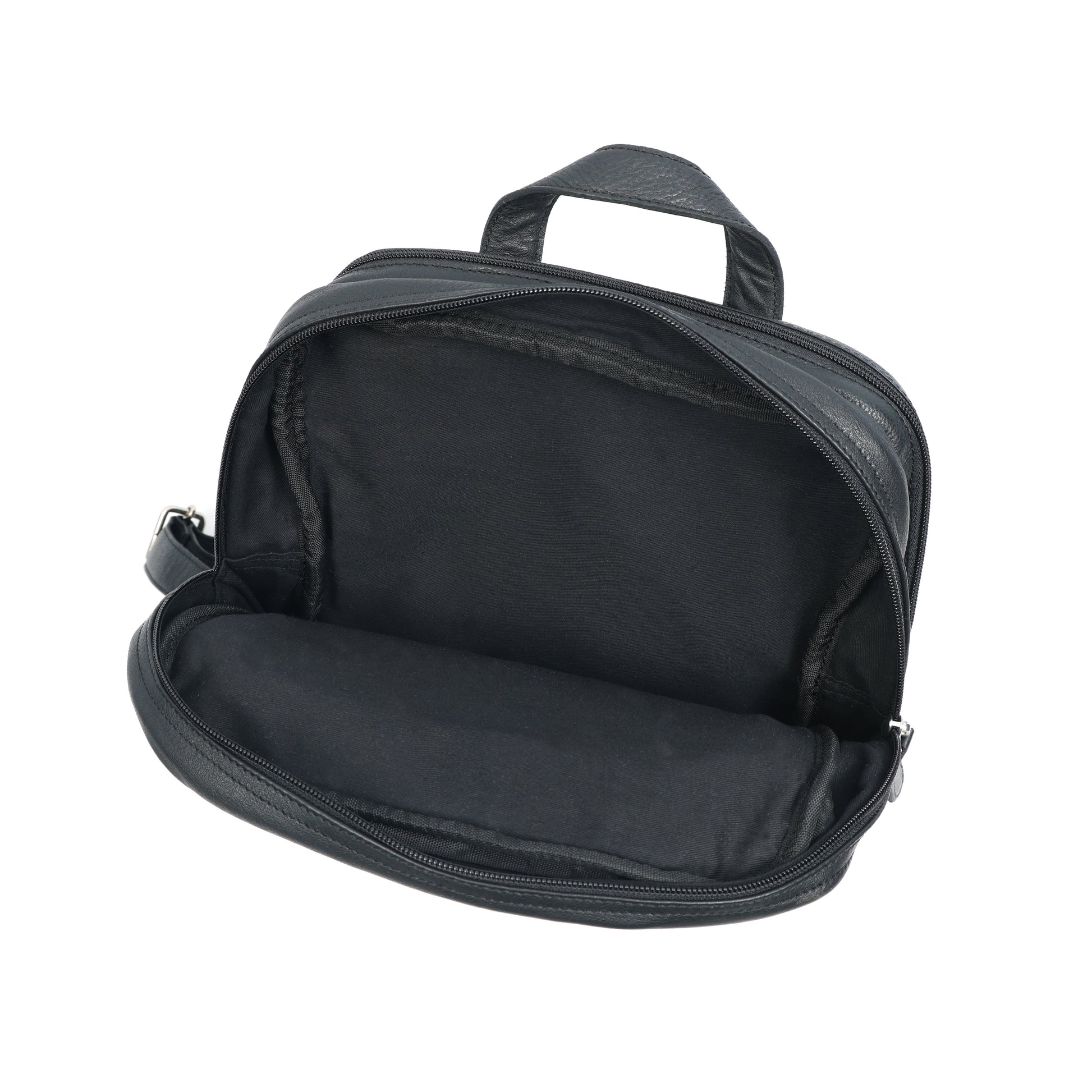 Black PURE Leather Backpack  Minimalist & Durable Everyday Companion. BG-1631