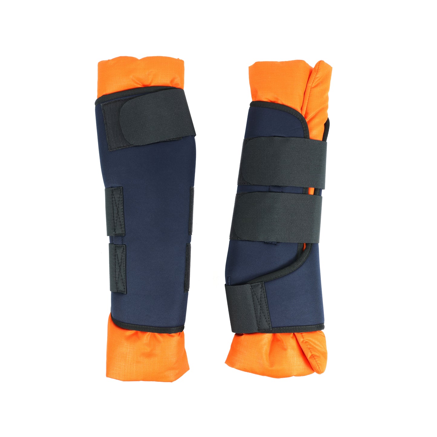 Durable Orange & Blue Fabric Horse Hind Boots – Shock-Absorbing & Soft. HB-1045