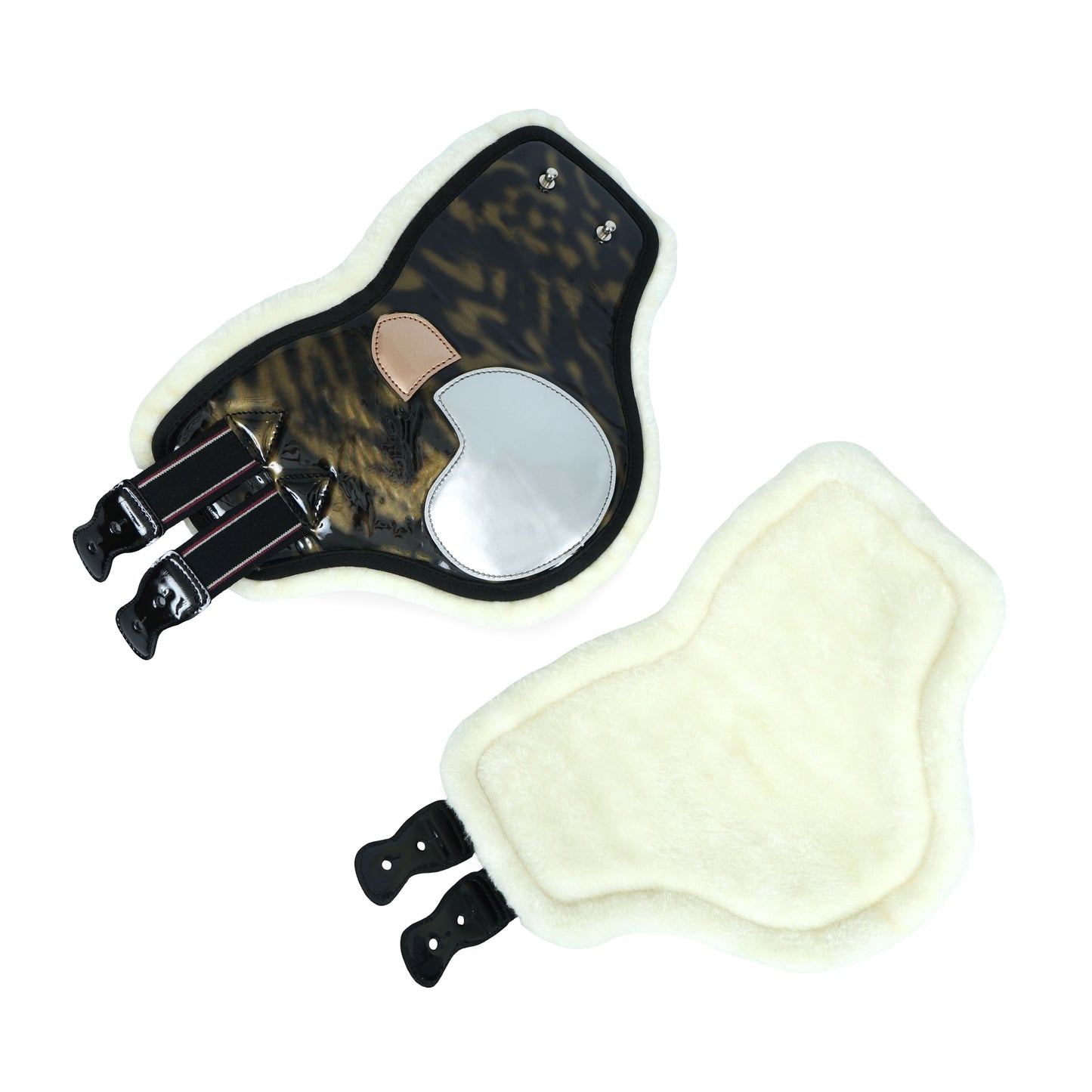 Protective Black Synthetic Horse Boots – Plush White Fur Interio. HB-1027
