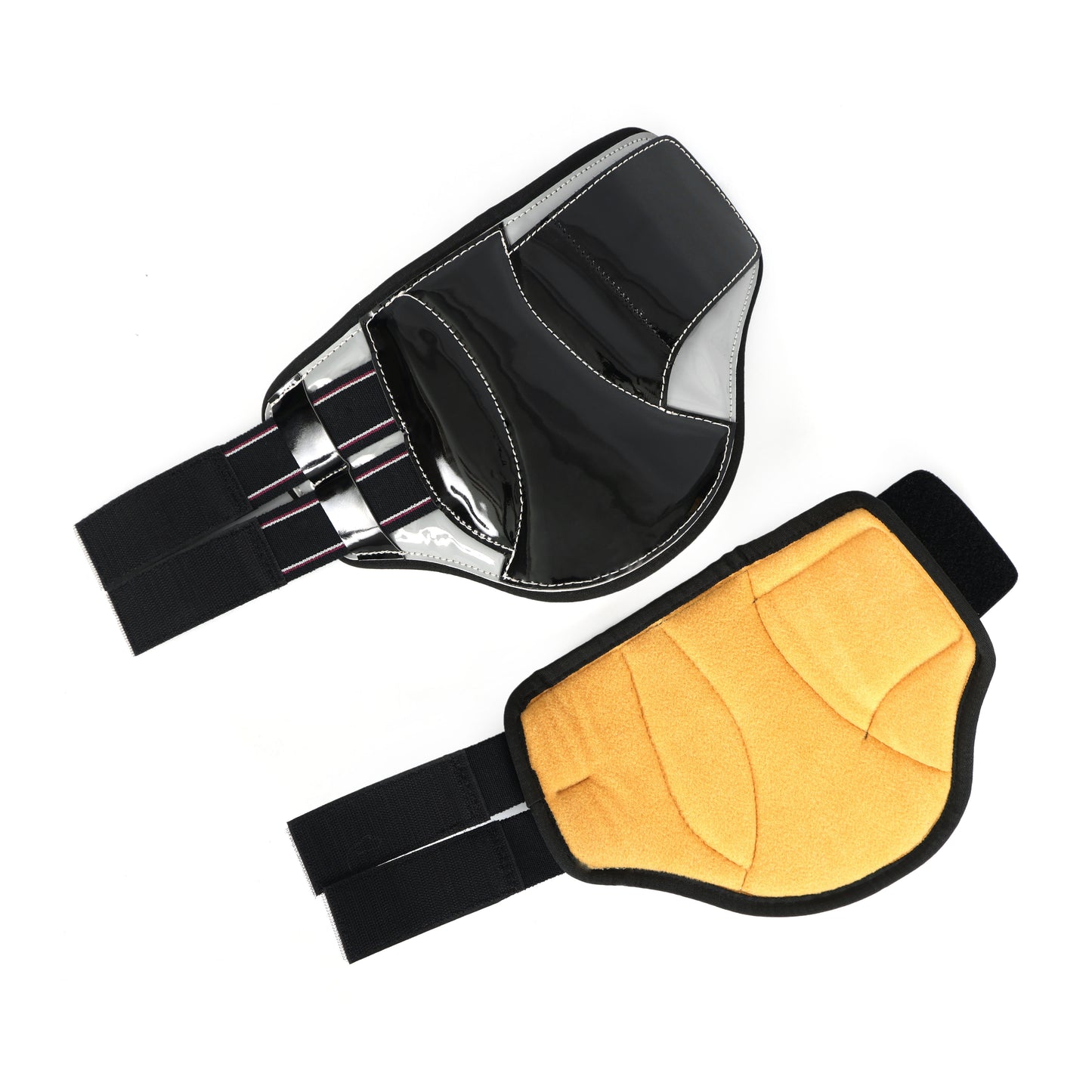 Silver Glossy & Black Synthetic EquiFit MultiTeq Hind Boot – High-Performance Horse Boot. HB-1041