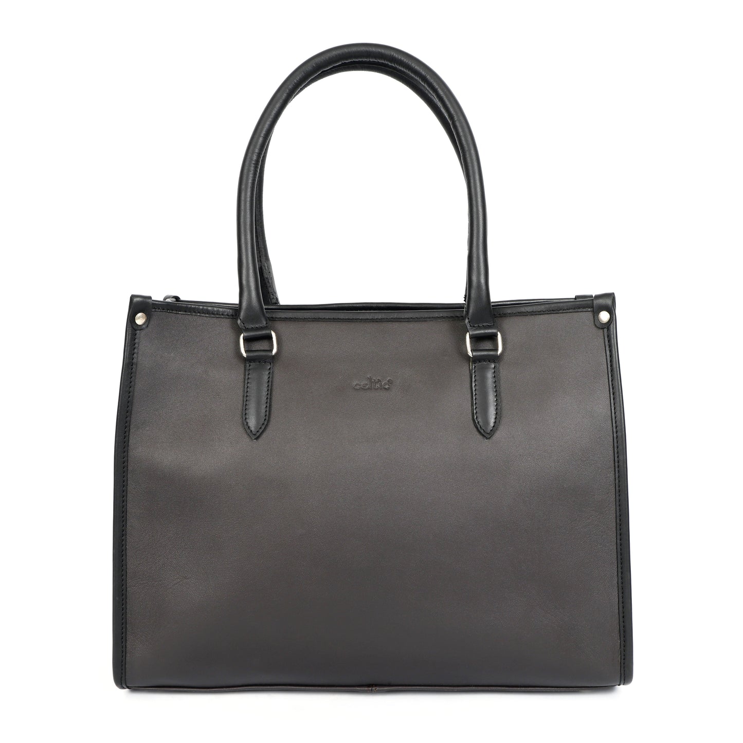 Premium Black Genuine Leather Office Tote for Women | Structured Handbag with Sling Strap Art:-BG-1676
