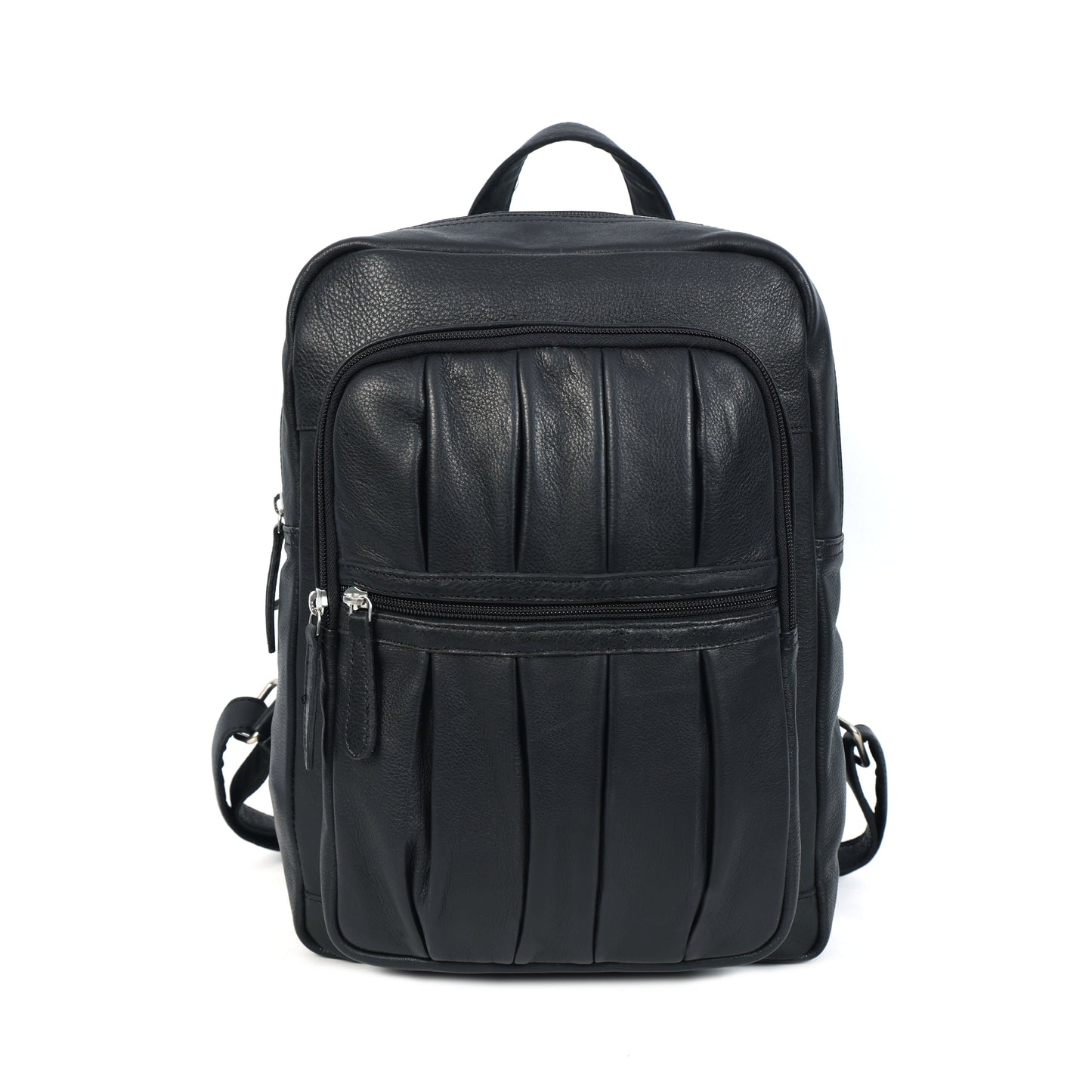 Black PURE Leather Backpack  Minimalist & Durable Everyday Companion. BG-1631