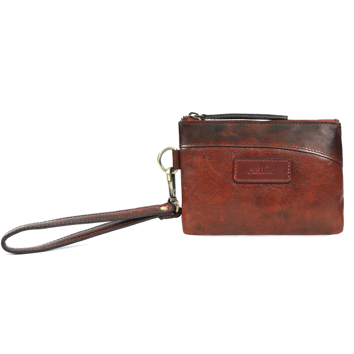 Premium Genuine Leather vintage Brown Tote & Wristlet Combo- Premium set For women