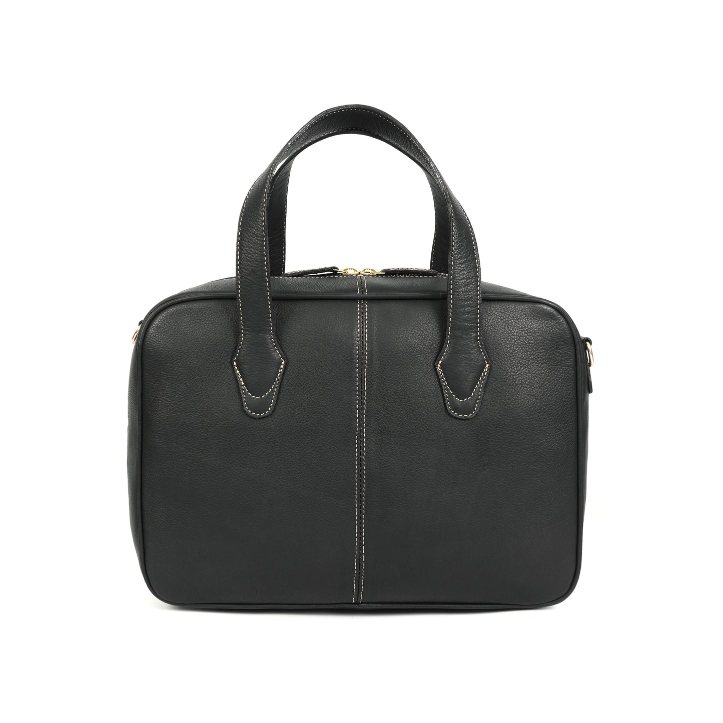 Classic Black Leather Messenger Bag for Men and Women| Office & Laptop Bag with Handles