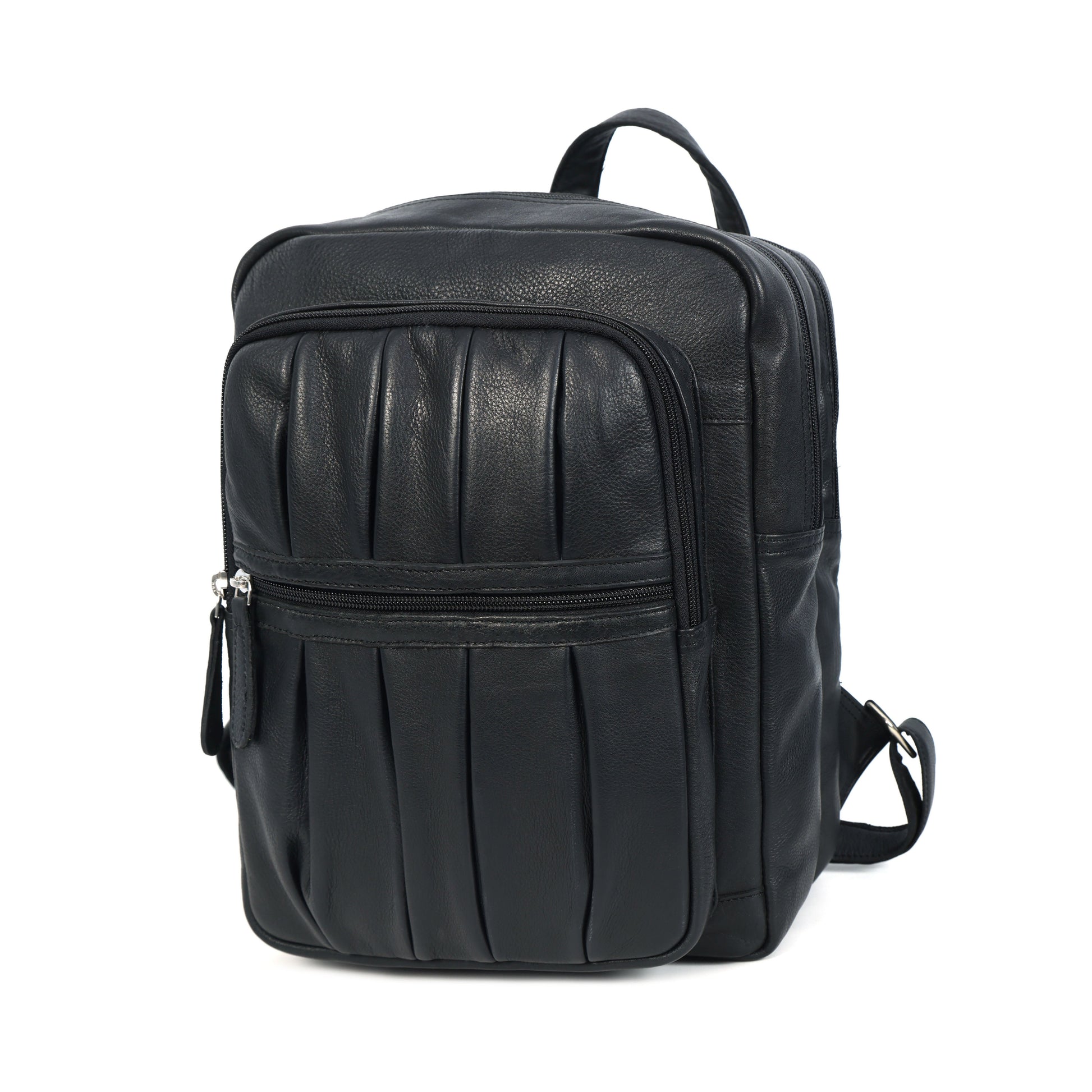 Black PURE Leather Backpack  Minimalist & Durable Everyday Companion. BG-1631