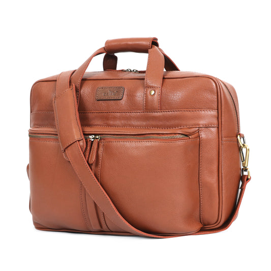 Premium Brown Leather Messenger Bag for men and Women | Office Laptop Bag with Multiple Compartments Art:-BG-1664