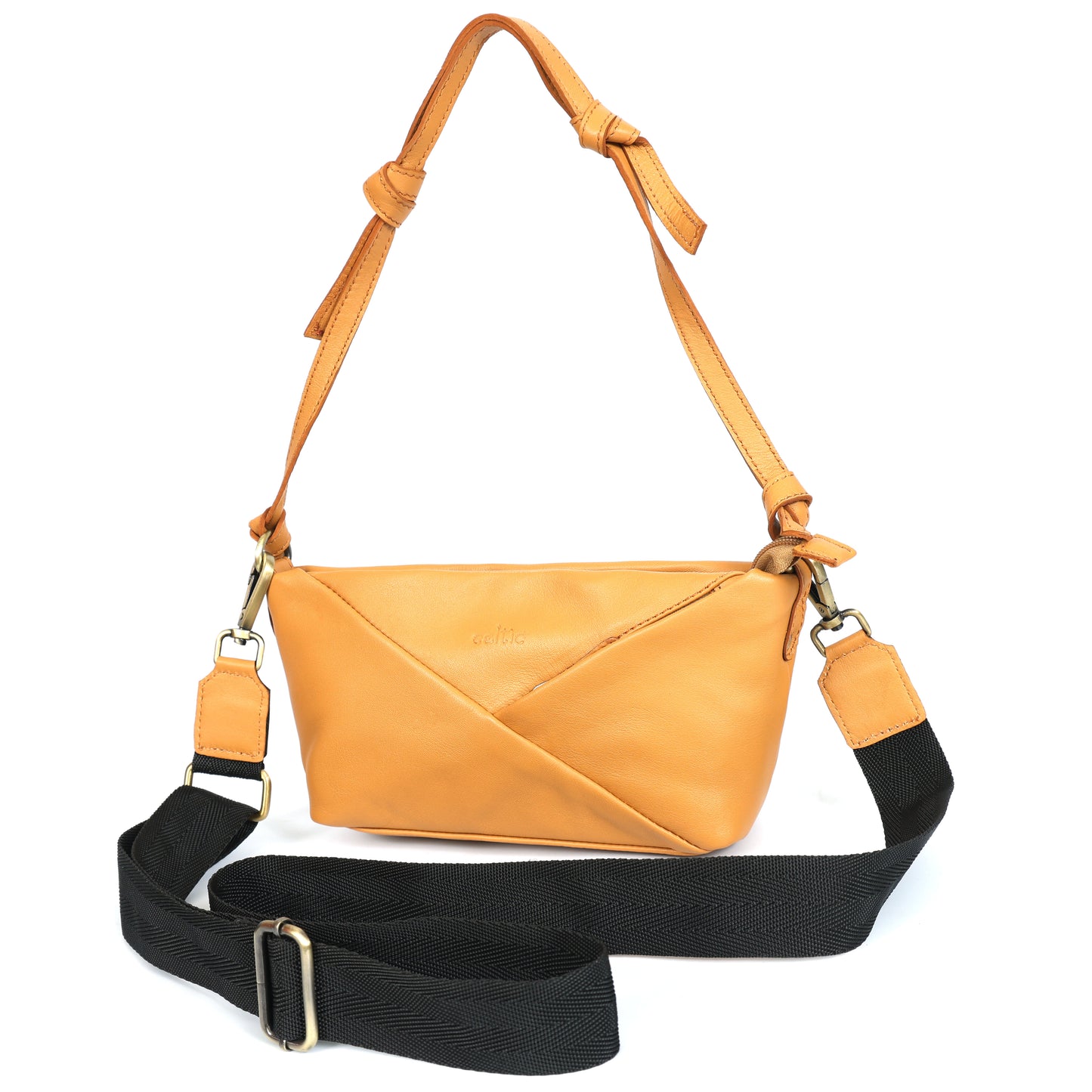 Premium Leather Hobo Shoulder Bag with Adjustable Strap, Zip Closure & Inner Pockets