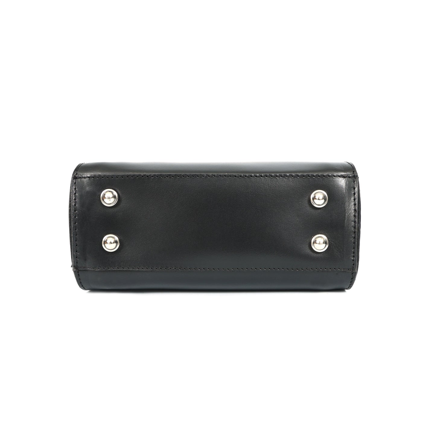 Premium Leather Structured Handbag – Black Top Handle Purse