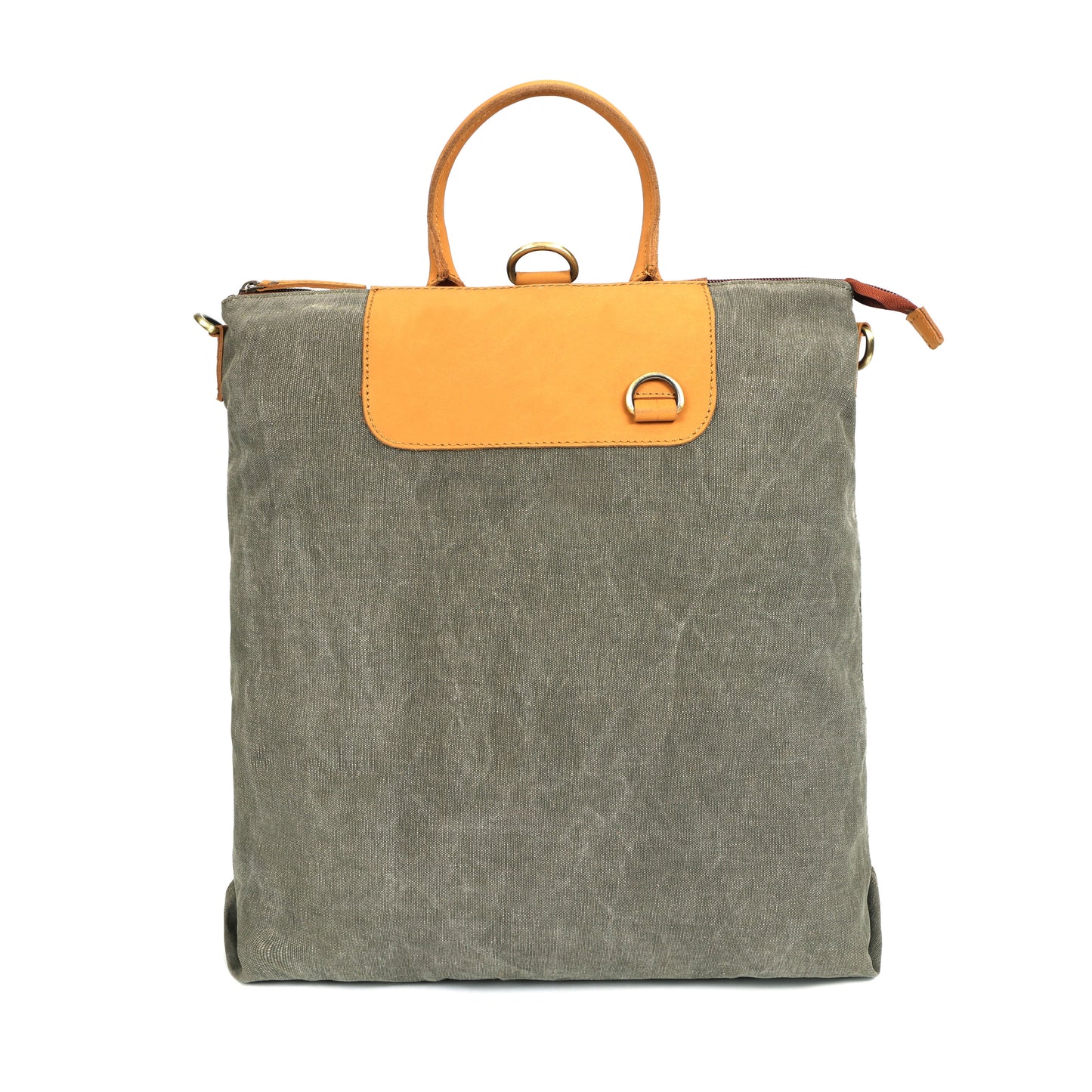 Genuine Leather Grey & Tan Convertible Backpack – Stylish Unisex Shoulder Bag Art:-BG-1653