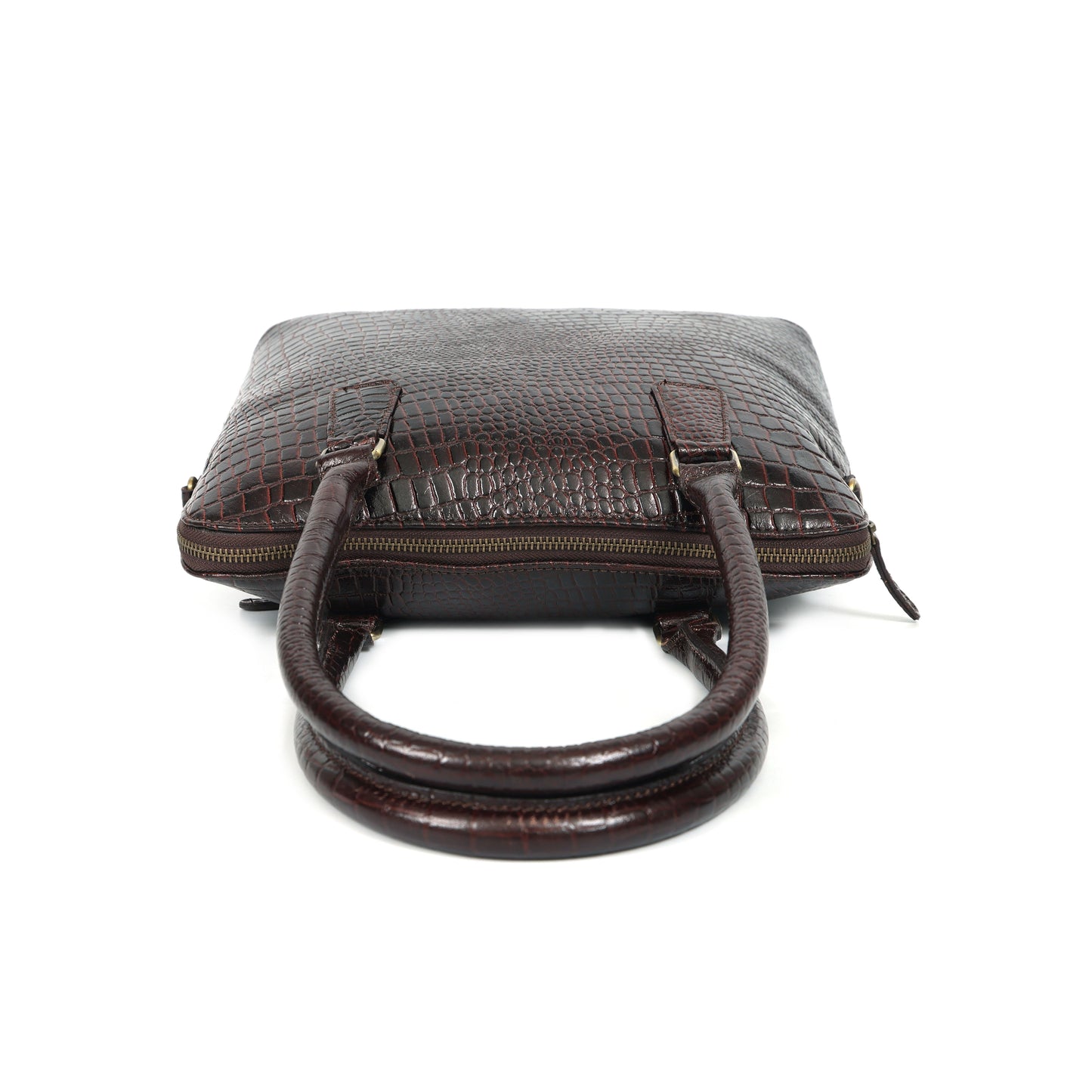 Genuine Leather Croc-Embossed Handbag Elegant Shoulder Tote for Women