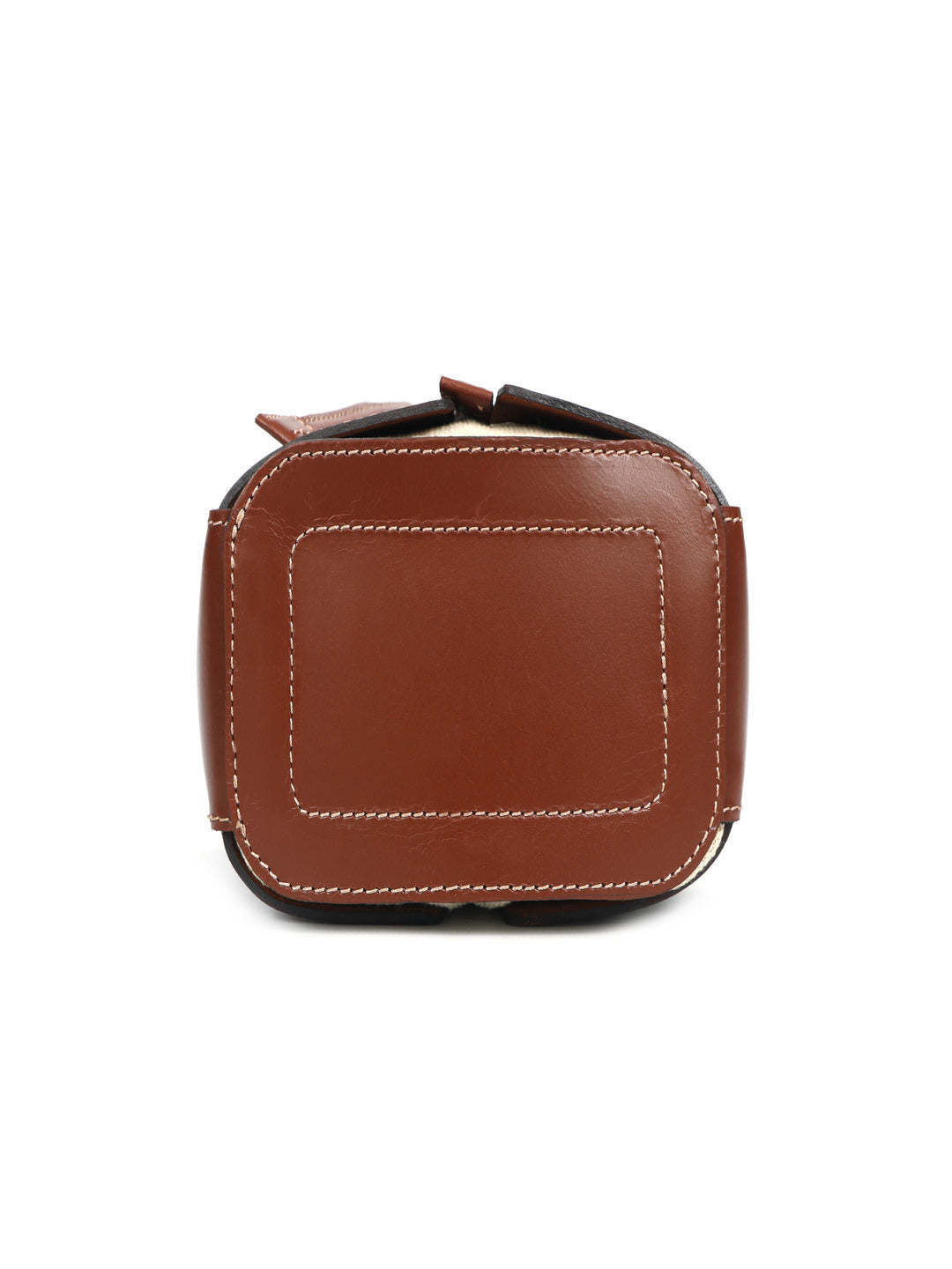 Brown Leather Bucket Bag with Shearling Interior – Stylish & Durable