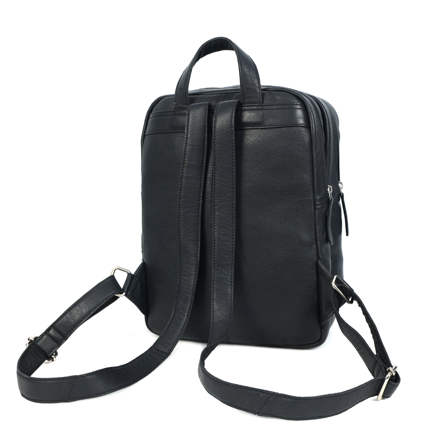 Black PURE Leather Backpack  Minimalist & Durable Everyday Companion. BG-1631