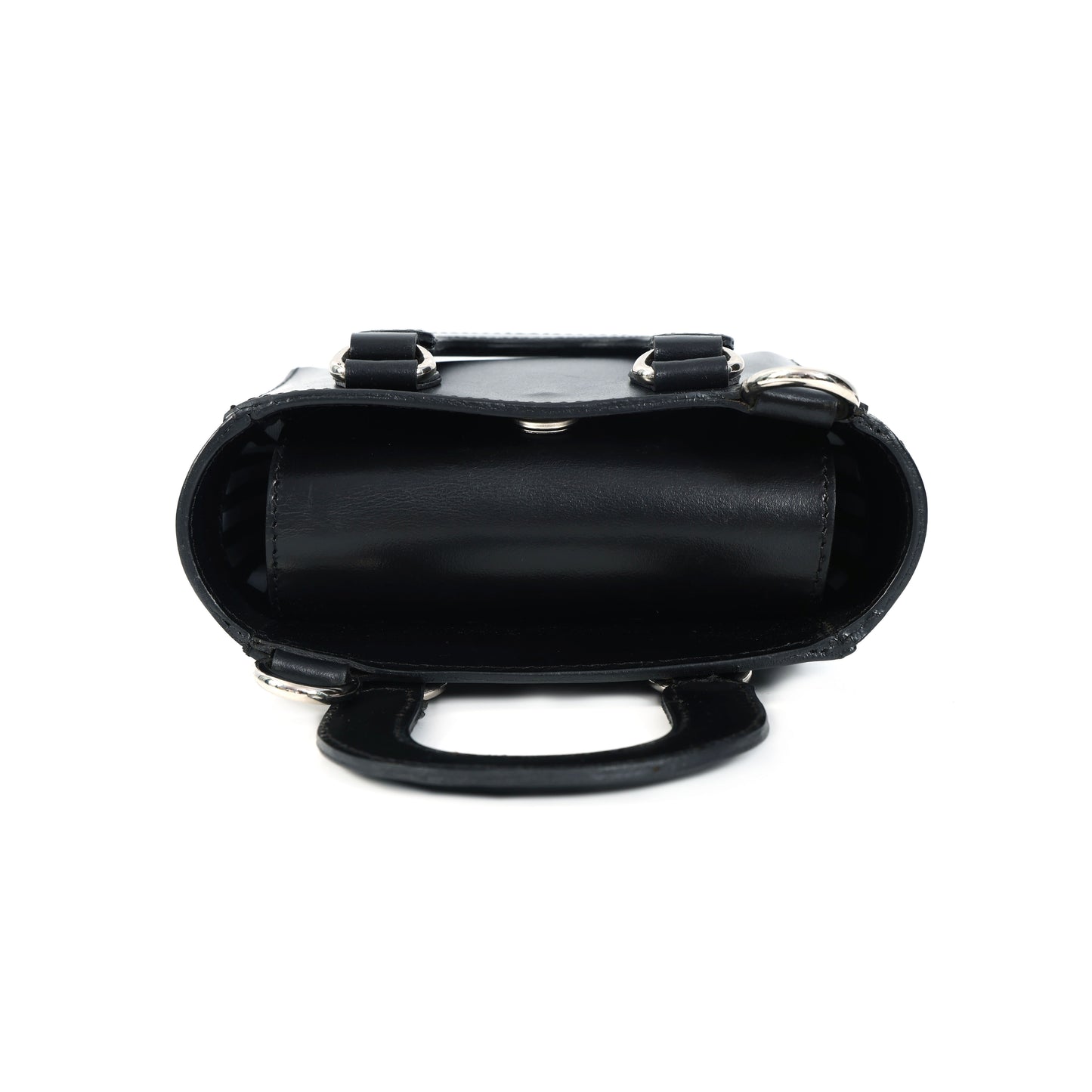 Premium Smooth Leather Mini Handbag with Top Handle & Adjustable Shoulder Strap