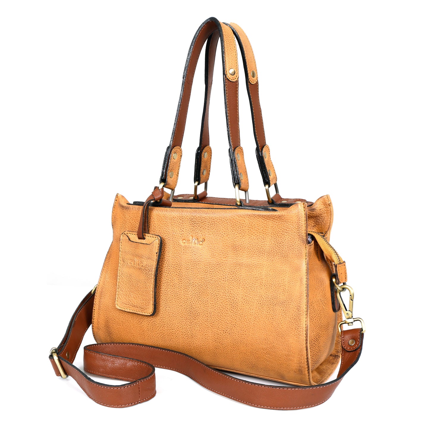 Stylish Tan Leather Handbag Combo Set | Premium Tote with Pouch & Wallet