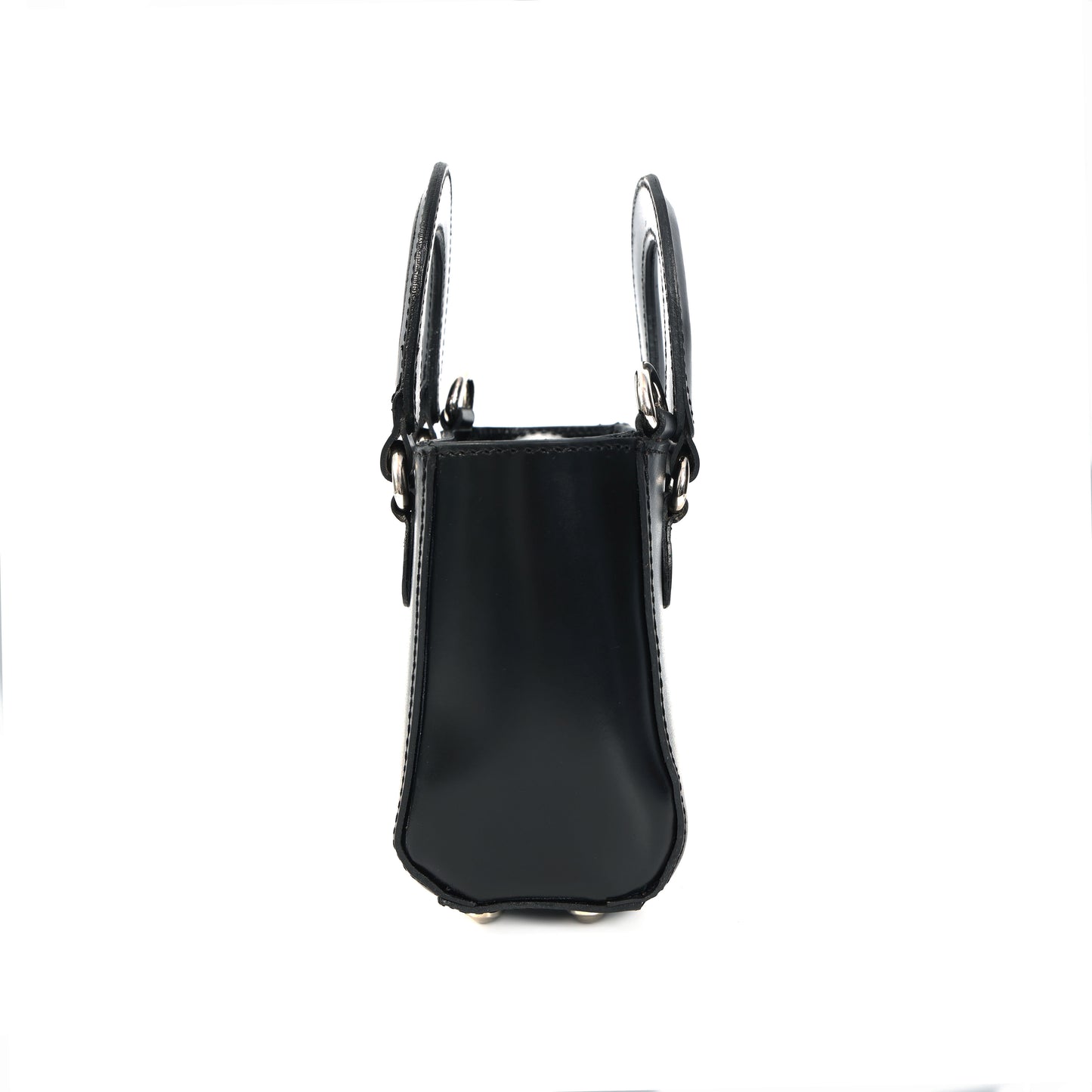 Premium Smooth Leather Mini Handbag with Top Handle & Adjustable Shoulder Strap