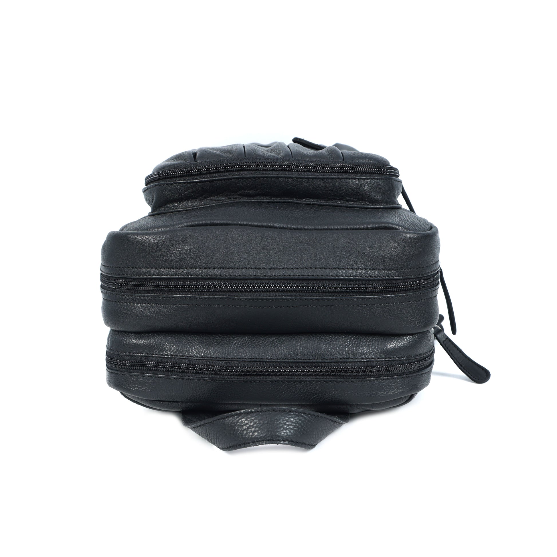 Black PURE Leather Backpack  Minimalist & Durable Everyday Companion. BG-1631