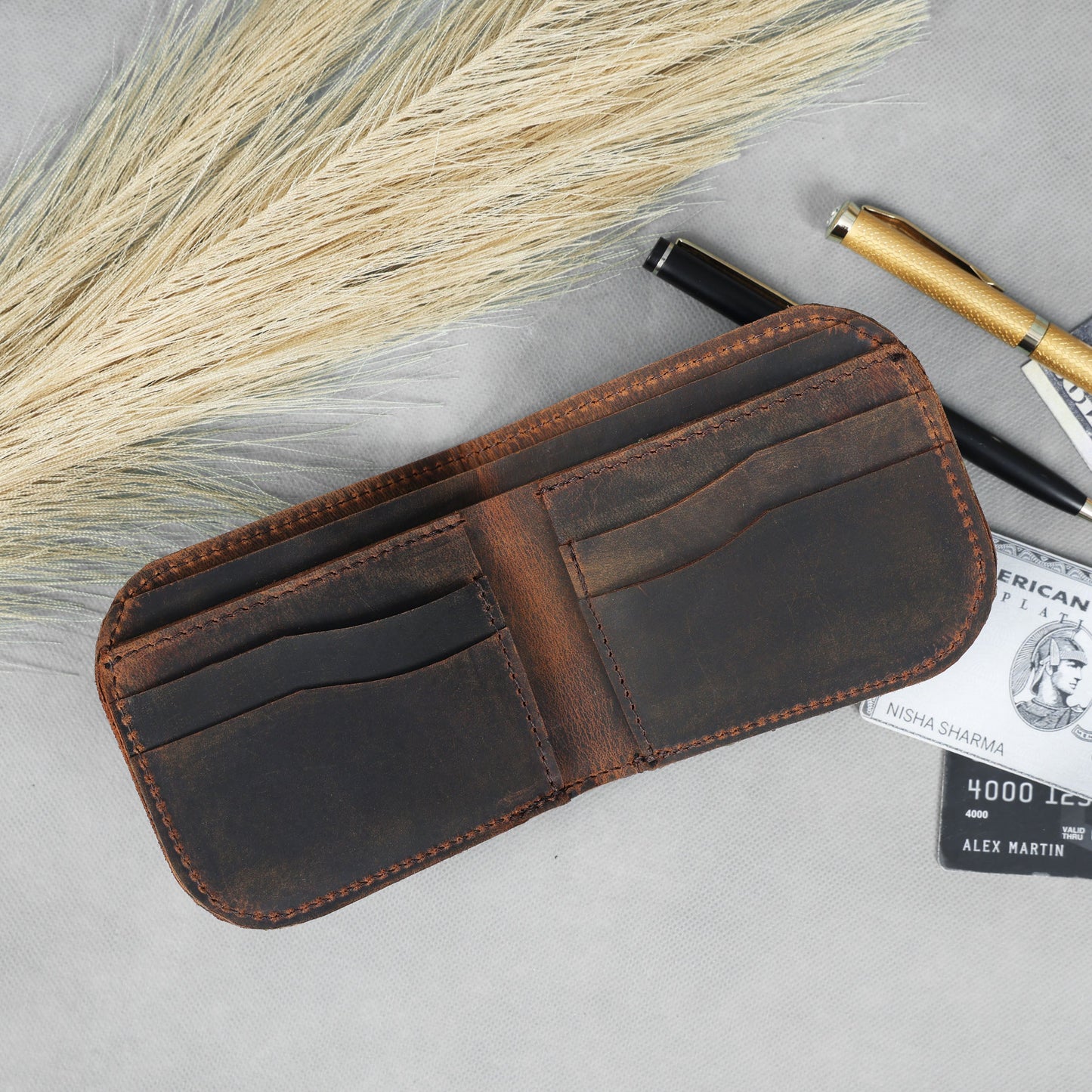 Dual-Tone Leather Wallet for Men – Bi-Fold Design Art-LA-1435