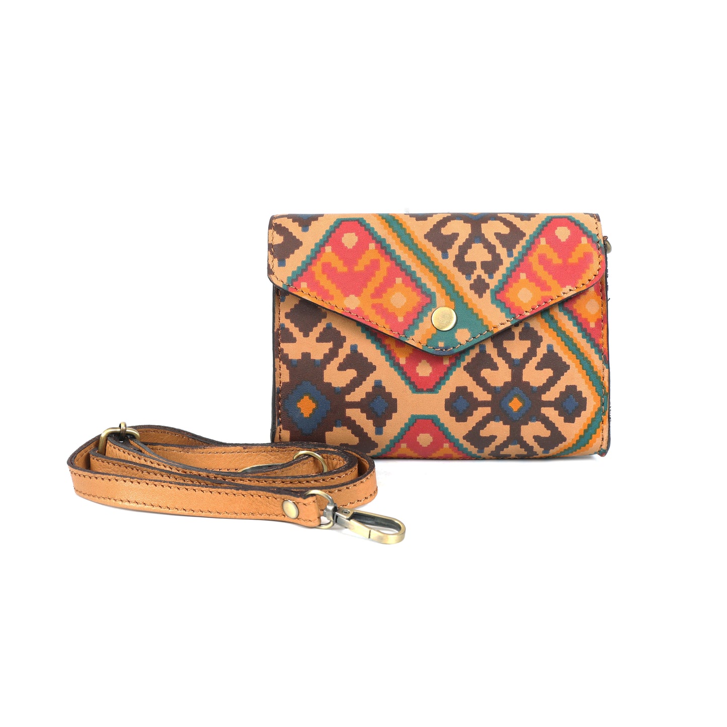 Premium Leather Ethnic 3-Piece Bag Set | Tote, Sling & Clutch