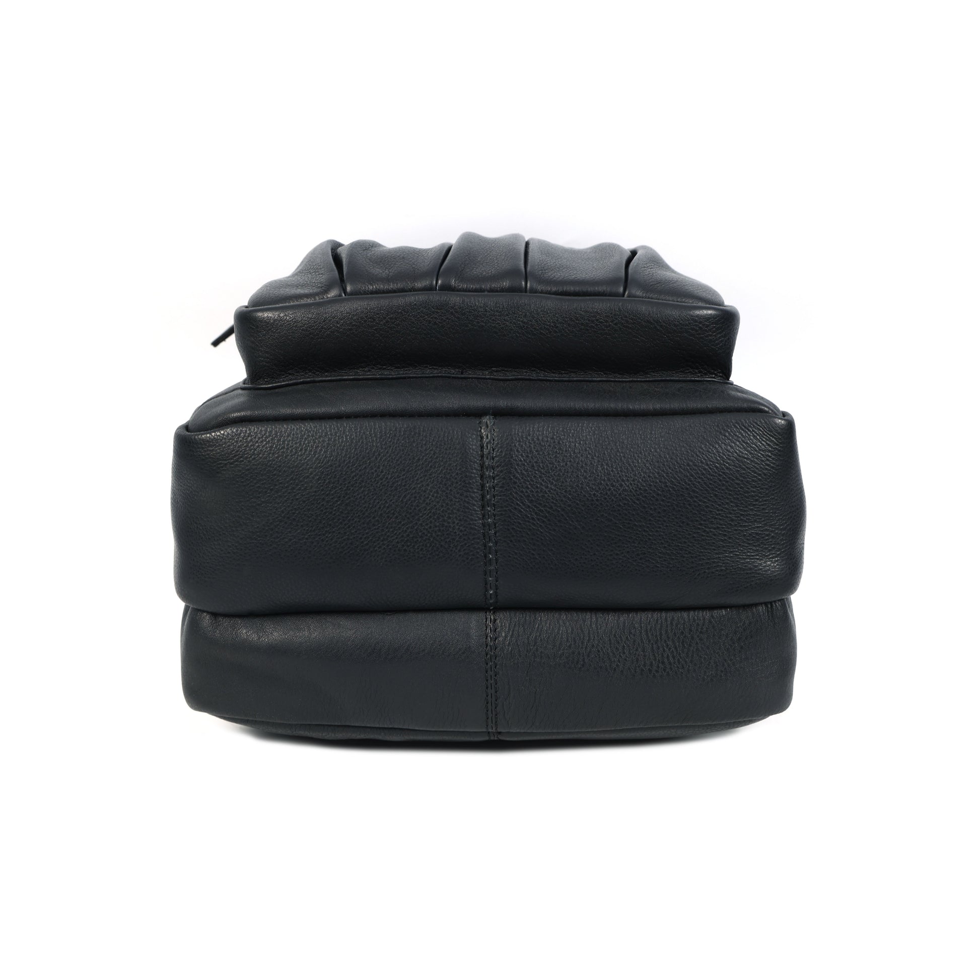 Black PURE Leather Backpack  Minimalist & Durable Everyday Companion. BG-1631