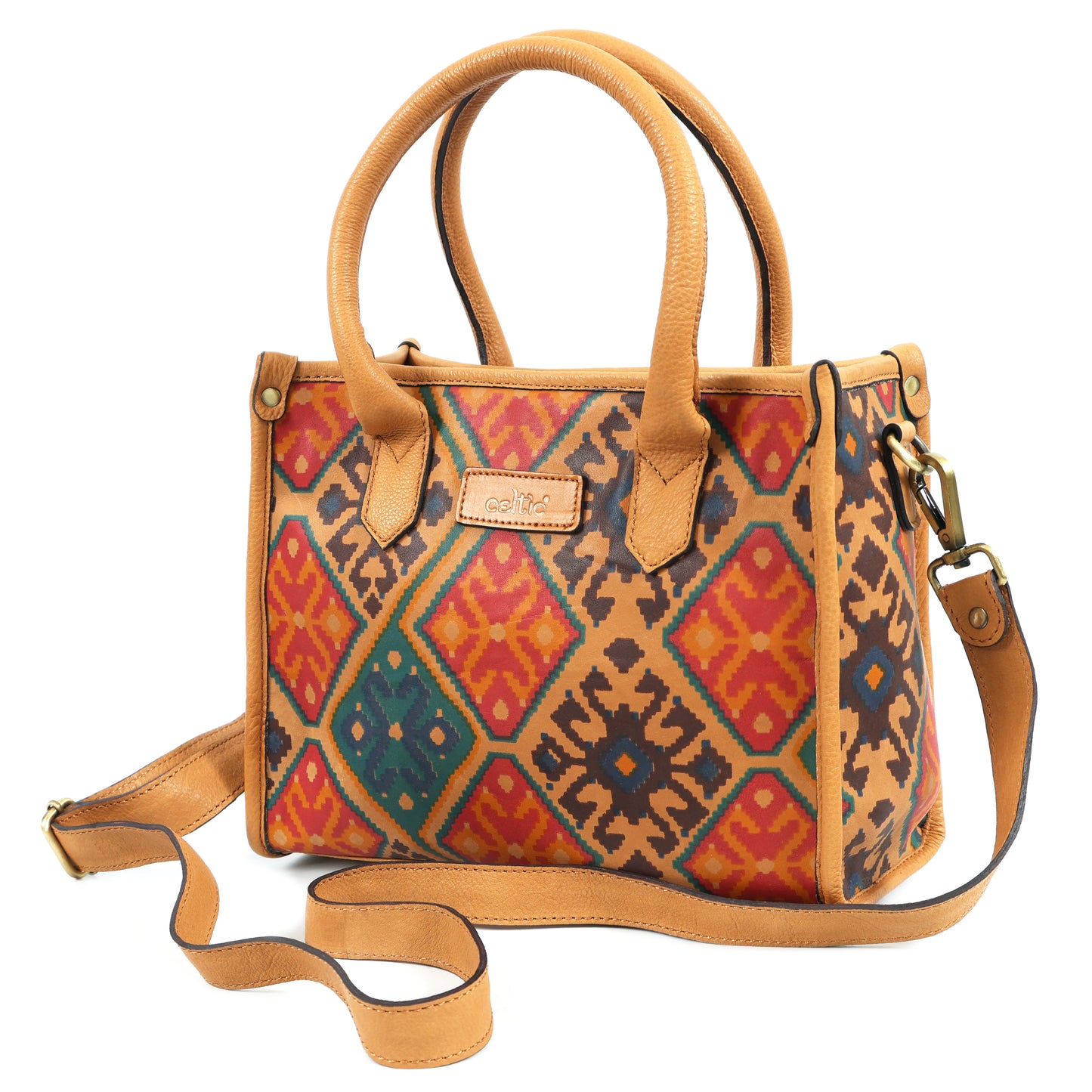 Premium Leather Ethnic 3-Piece Bag Set | Tote, Sling & Clutch