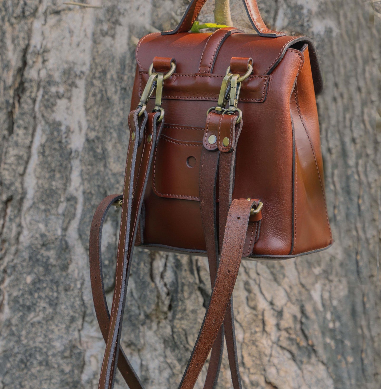 Chic Brown Small Backpack: Elevate Your Style with Fashion and Functionality.  Art: BG-1579