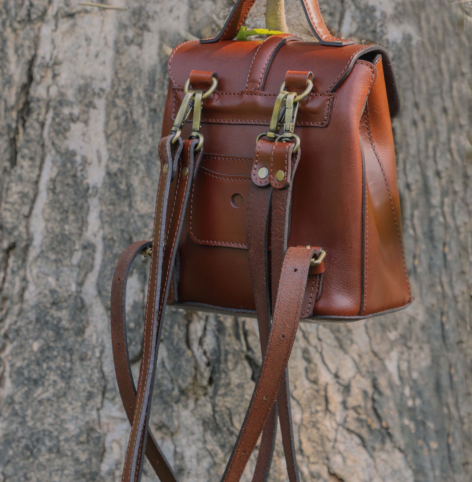 Chic Brown Small Backpack: Elevate Your Style with Fashion and Functionality.  Art: BG-1579