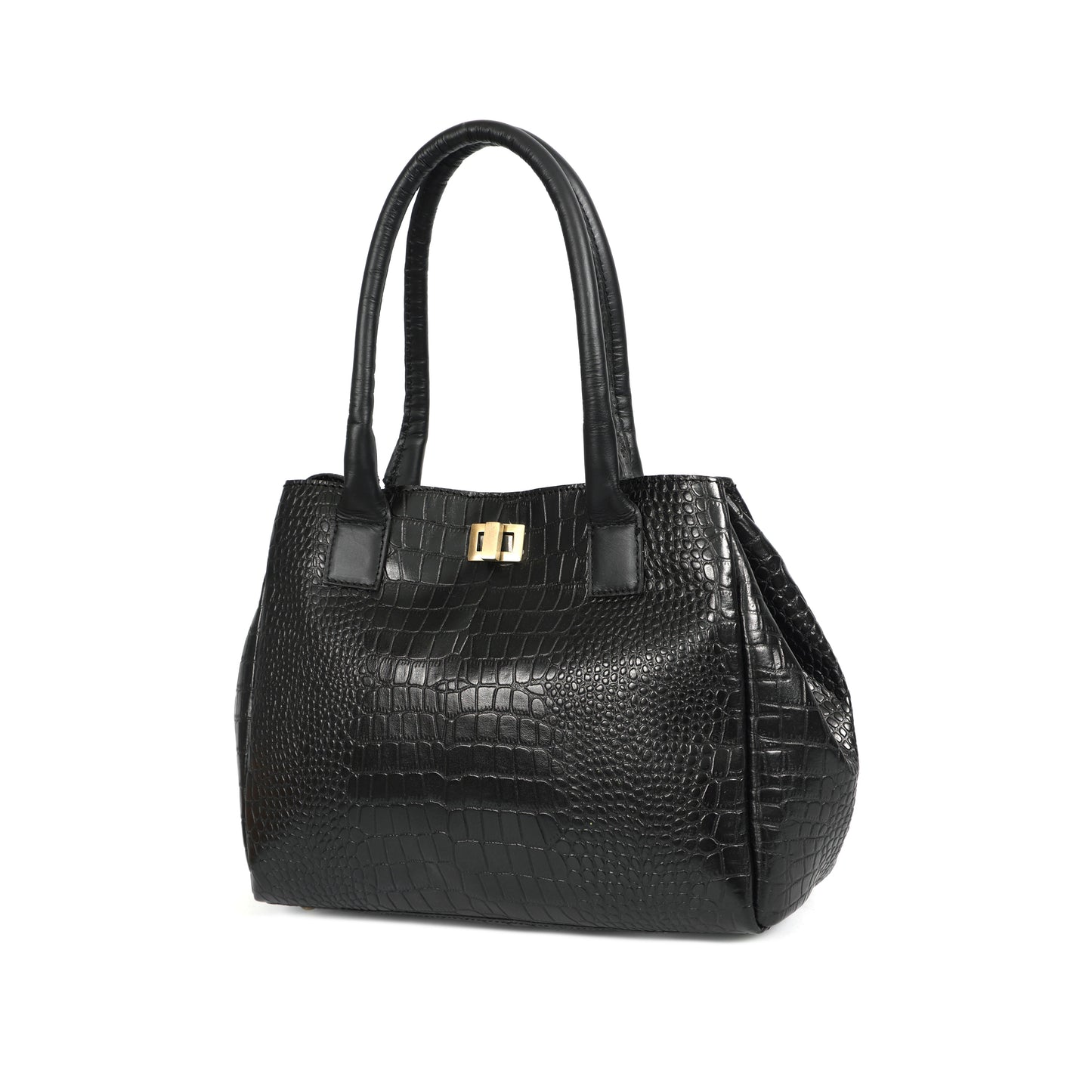 Luxury Black Crocodile Pattern Women’s 4-in-1 Handbag Set (Tote, Shoulder, Sling & wallet)