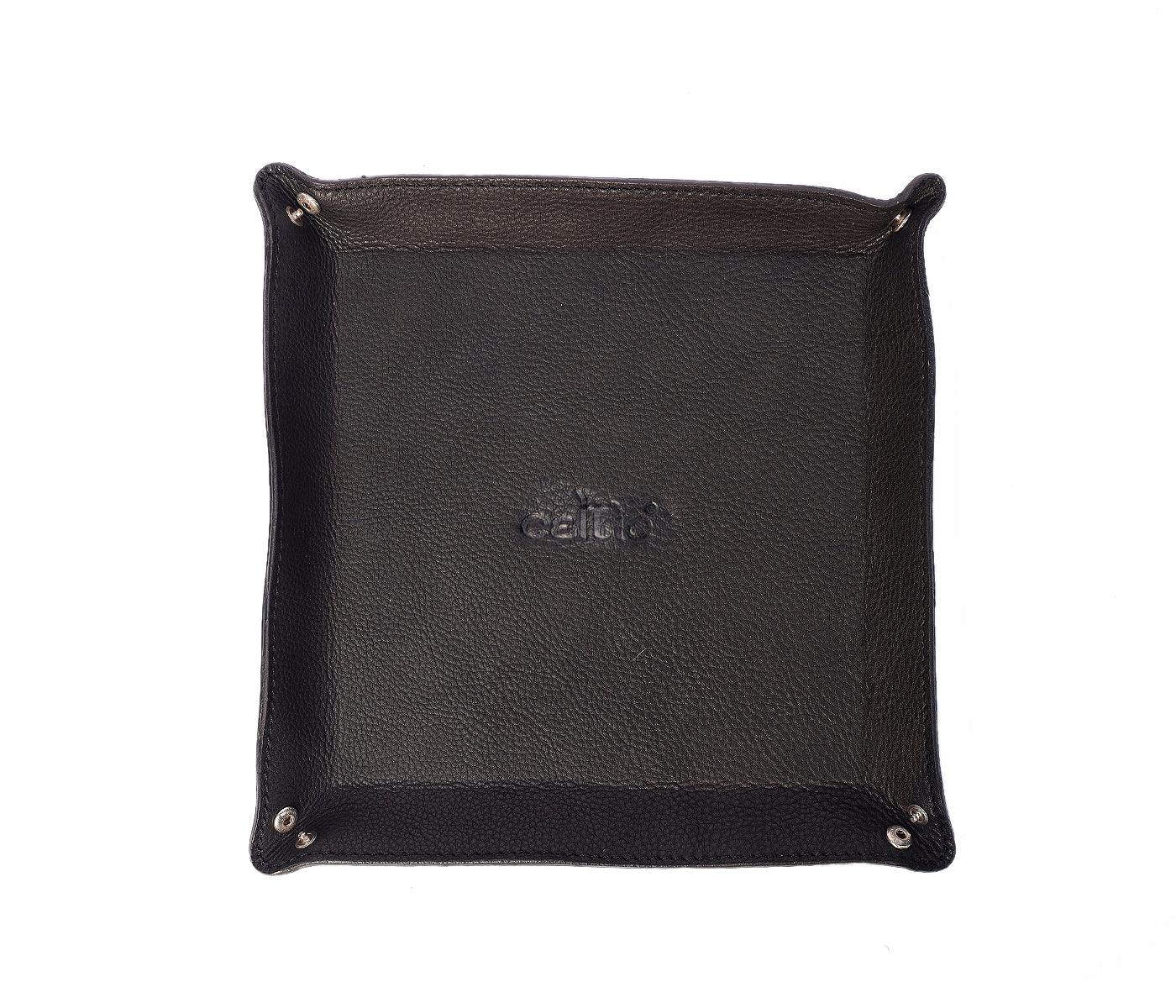  Black Color Pure Leather Tray For Office Use - INDIA