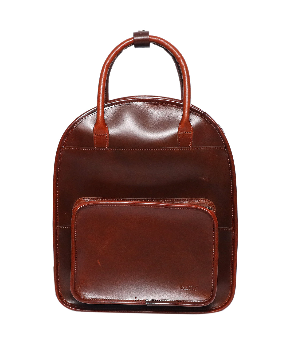 Premium Genuine Leather Backpack with Front Utility Pocket